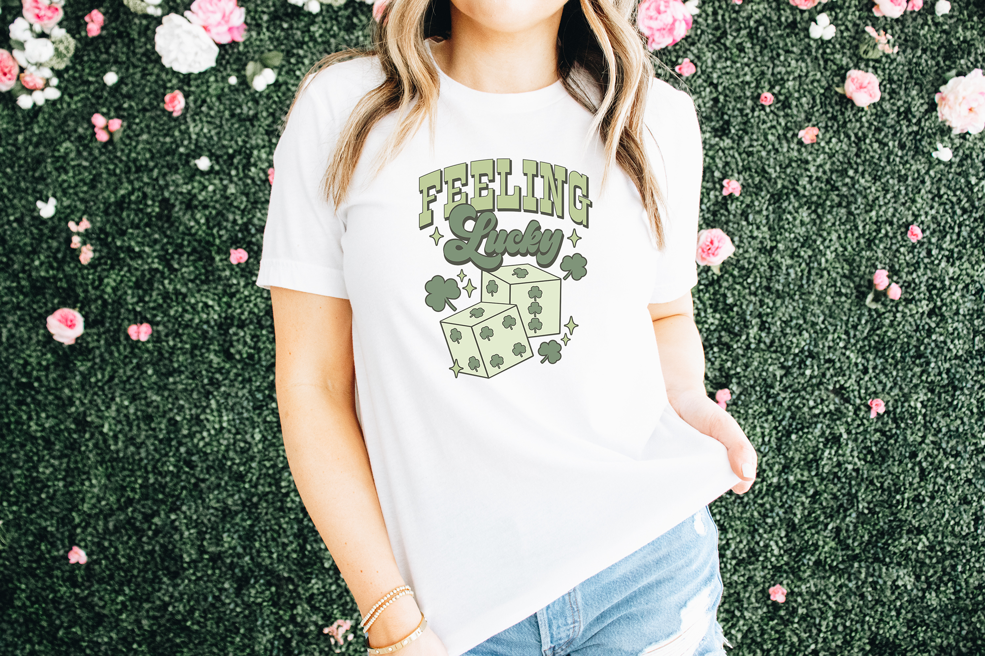 St. Patricks Day T-Shirt, Feeling Lucky, Trendy Tee, Irish Hoodie, Sweatshirt | PodTeesHub.com