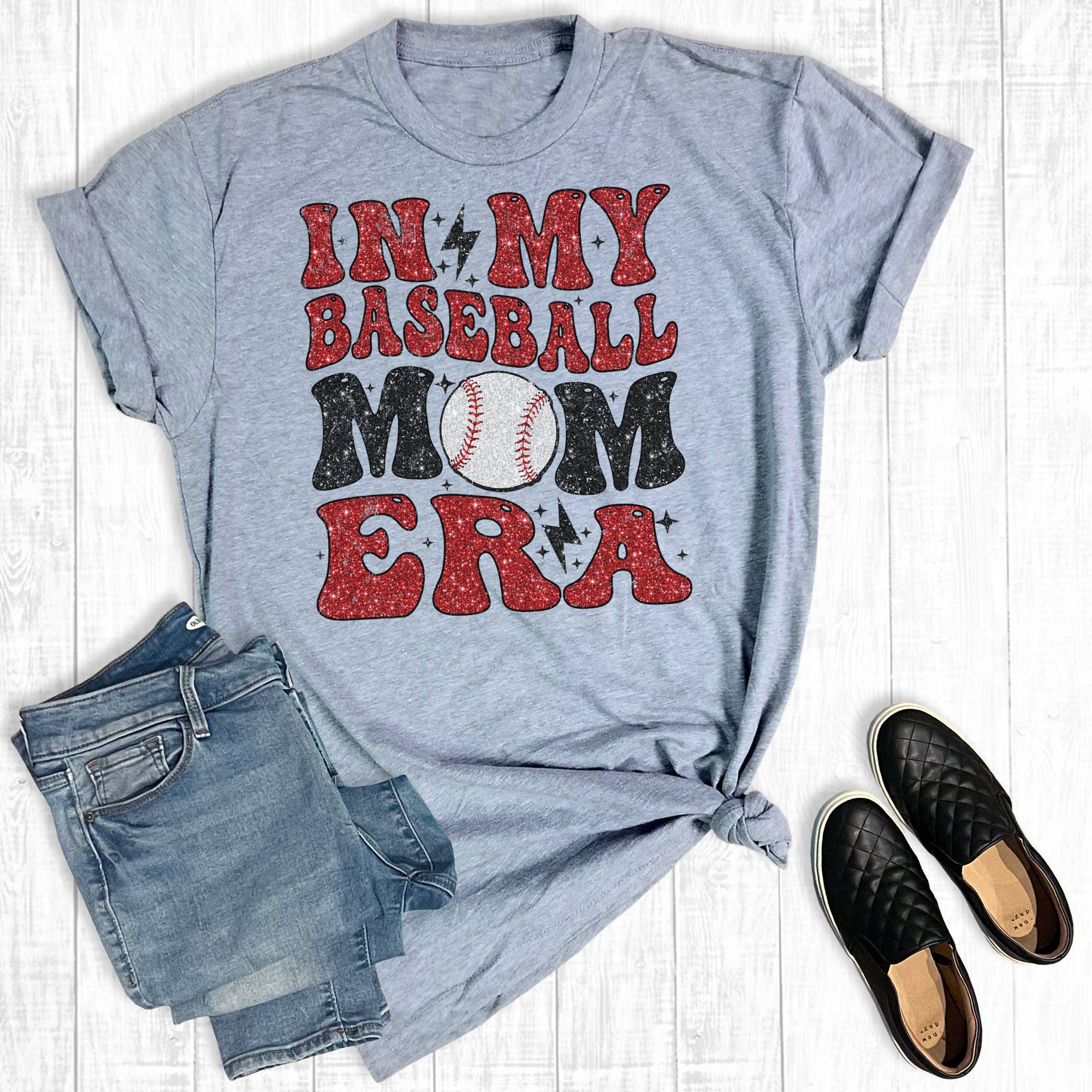 In My Baseball Mom Era Graphic Tee Hoodie, Sweatshirt | PodTeesHub.com