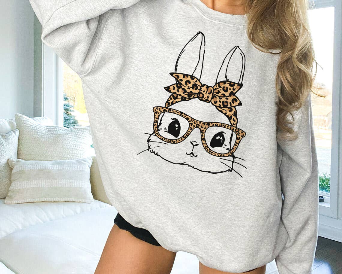 Easter Bunny Leopard Glasses - Cute Easter Sweatshirt T-Shirts, Hoodie | PodTeesHub.com