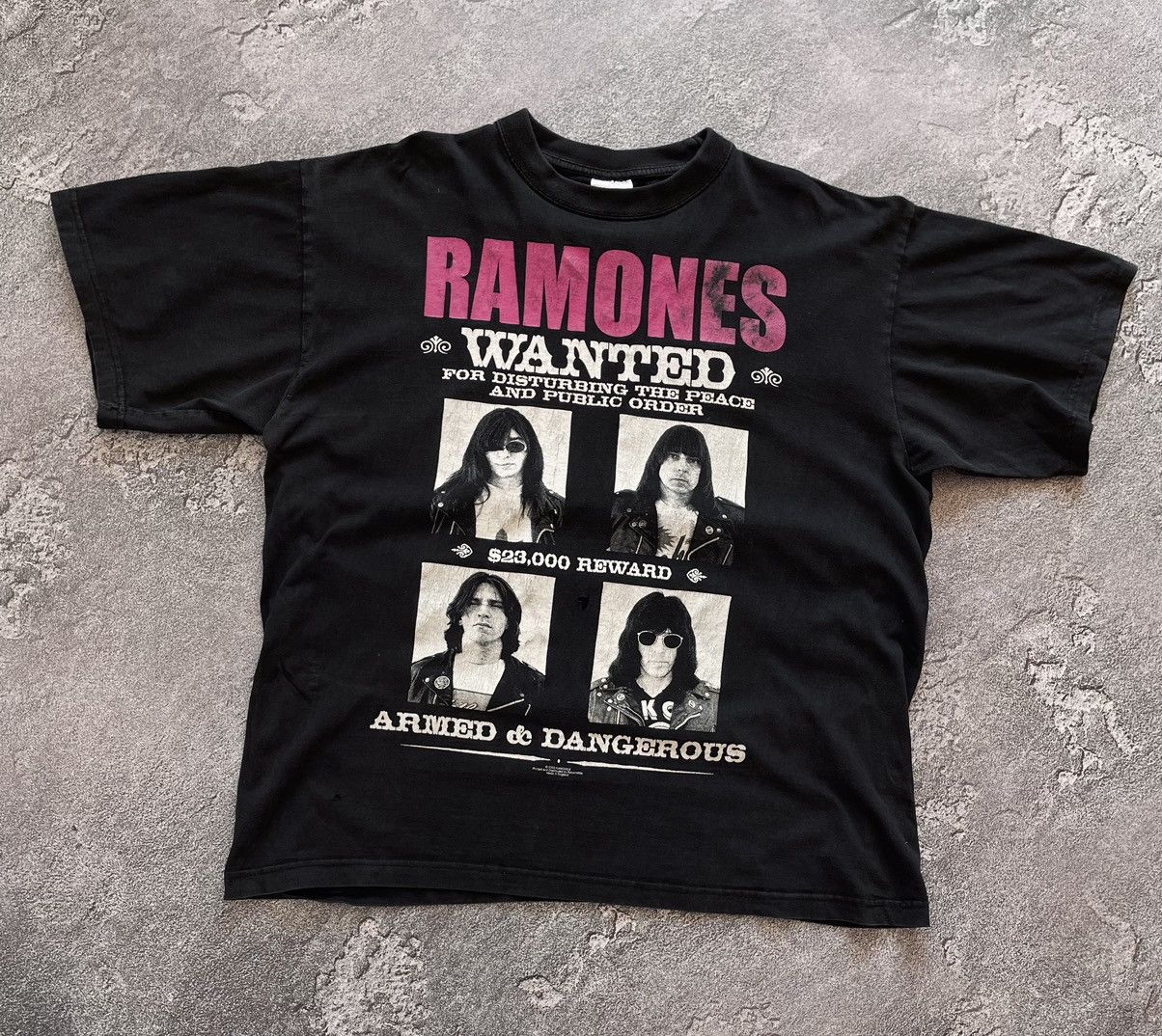 Band Tees Vintage Ramones 2003 Wanted Band Rock T Shirt Rare Hoodie, Sweatshirt | PodTeesHub.com