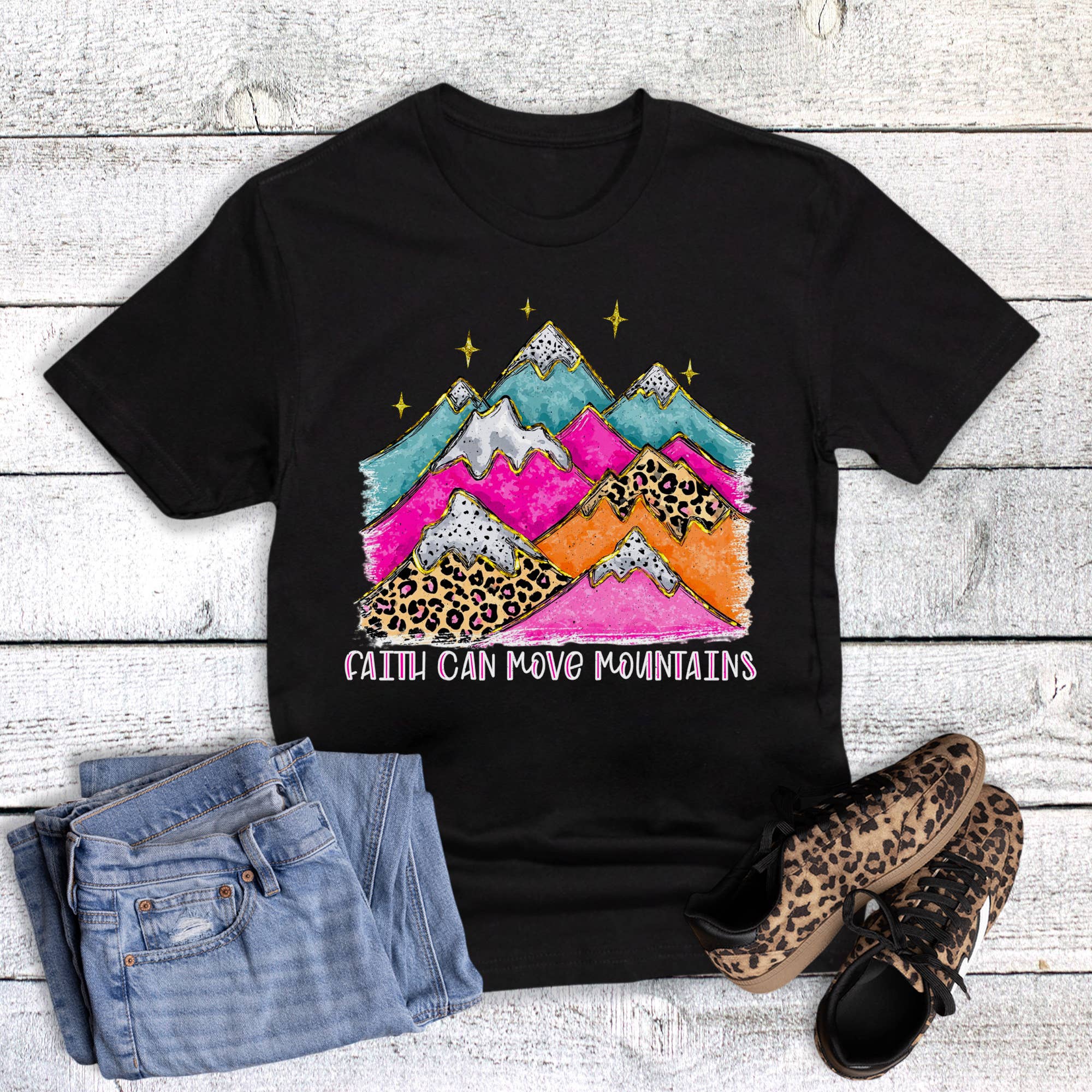 Faith Can Move Mountains Graphic Tee Hoodie, Sweatshirt | PodTeesHub.com