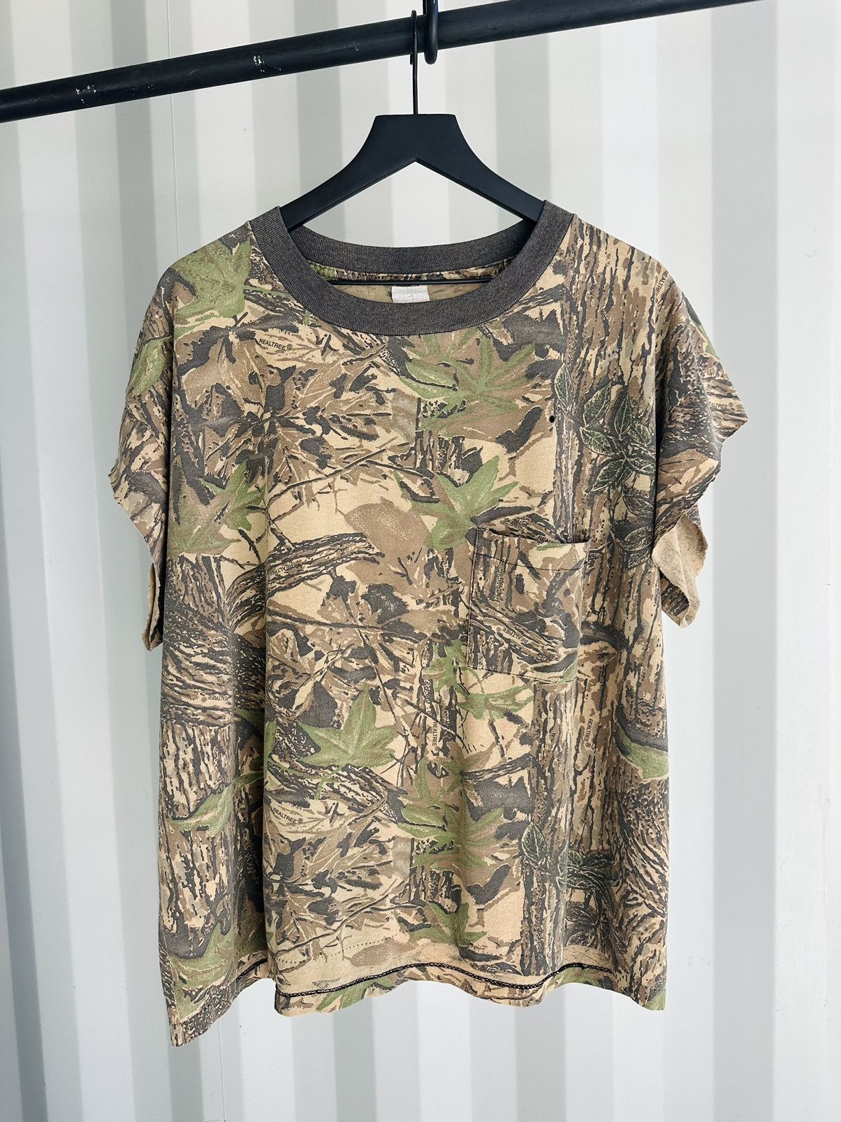 Vintage Cutoff Camo Shirt Thrashed Faded Distressed Erd Grunge Hoodie, Sweatshirt | PodTeesHub.com