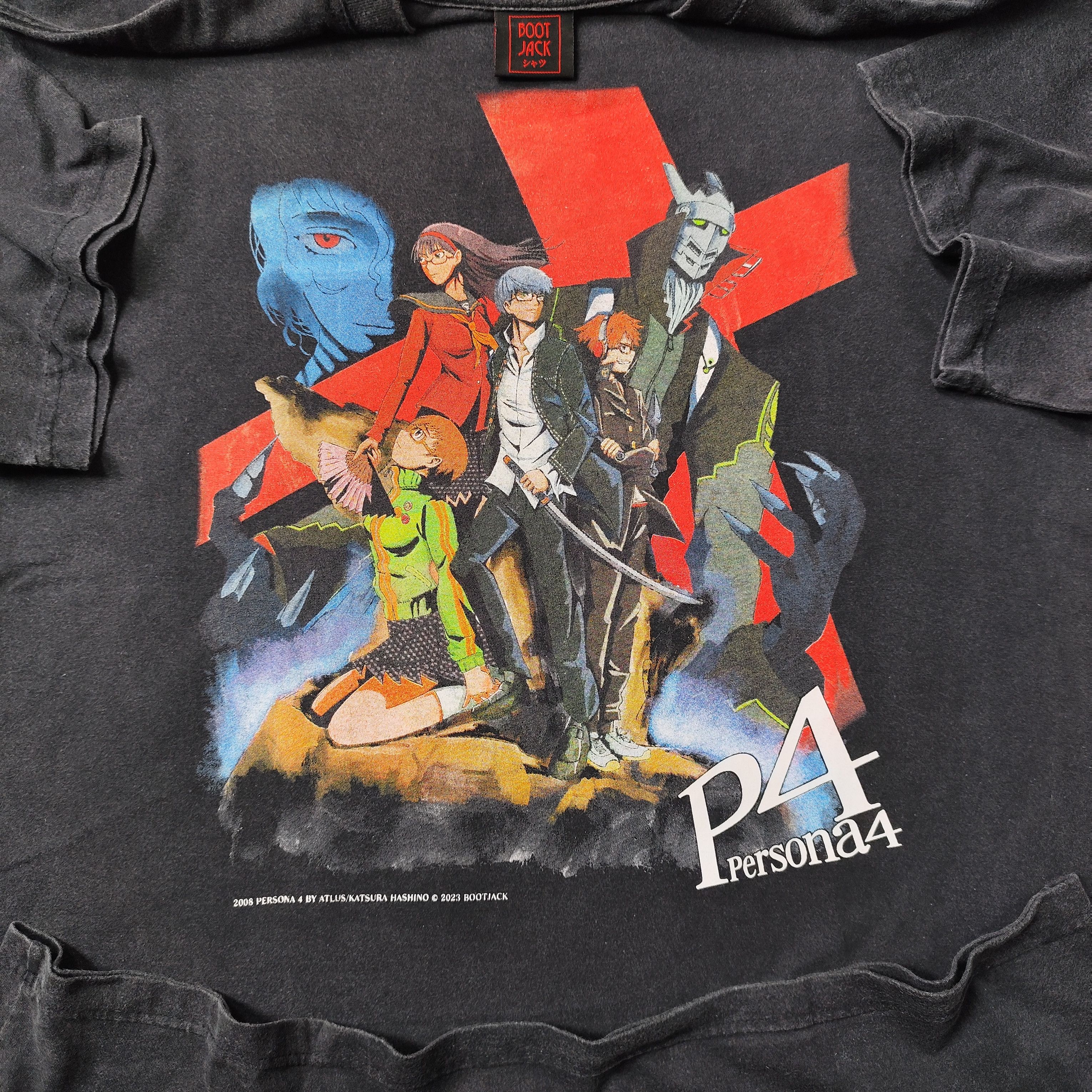 Japanese Brand Rare Anime Persona 4 X Evangelion Yu Narukami Size Xl T-Shirts, Hoodie, Sweatshirt