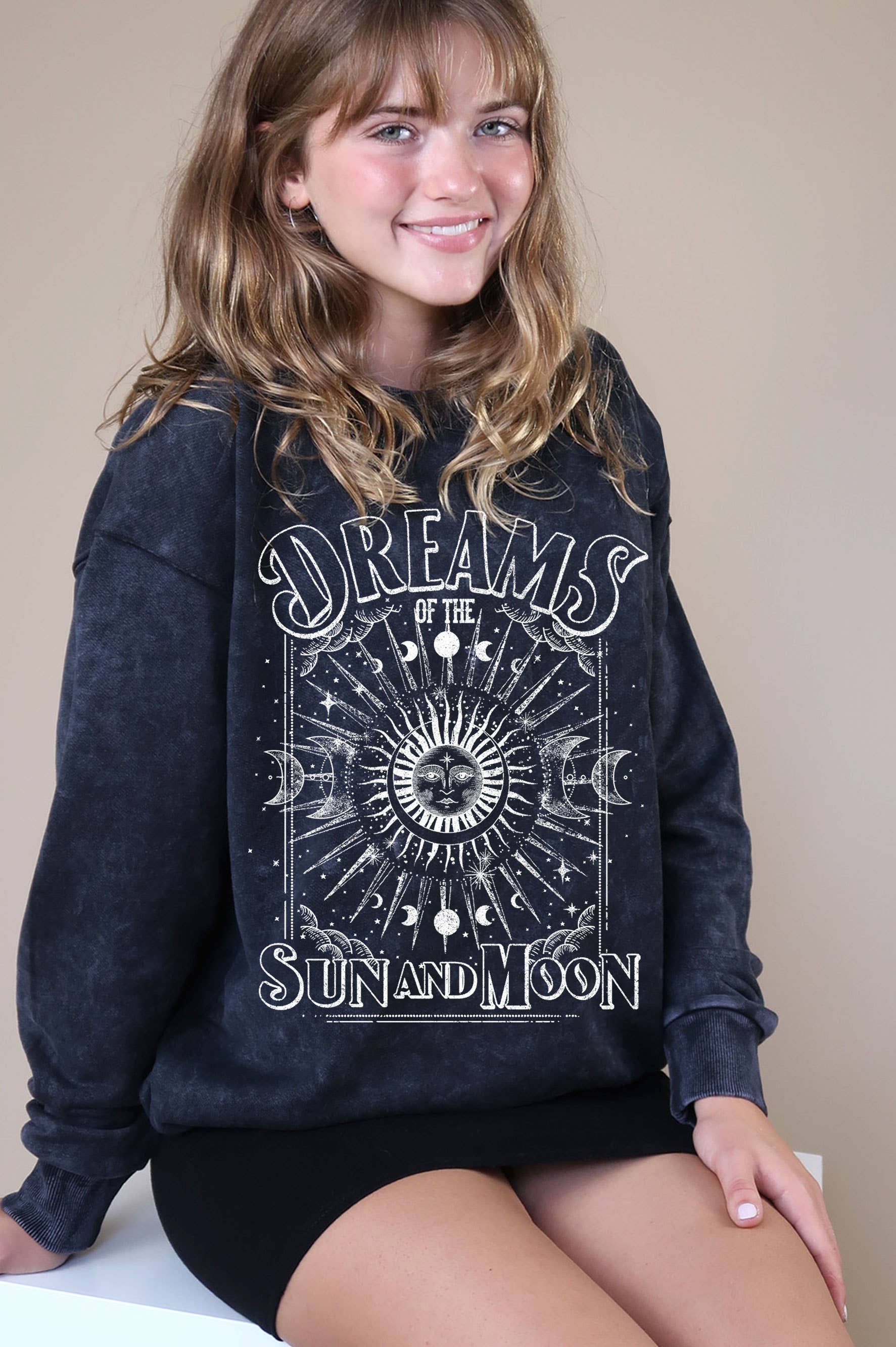 Dream of Sun and Moon Mineral Graphic Brushed Sweatshirt T-Shirts, Hoodie | PodTeesHub.com