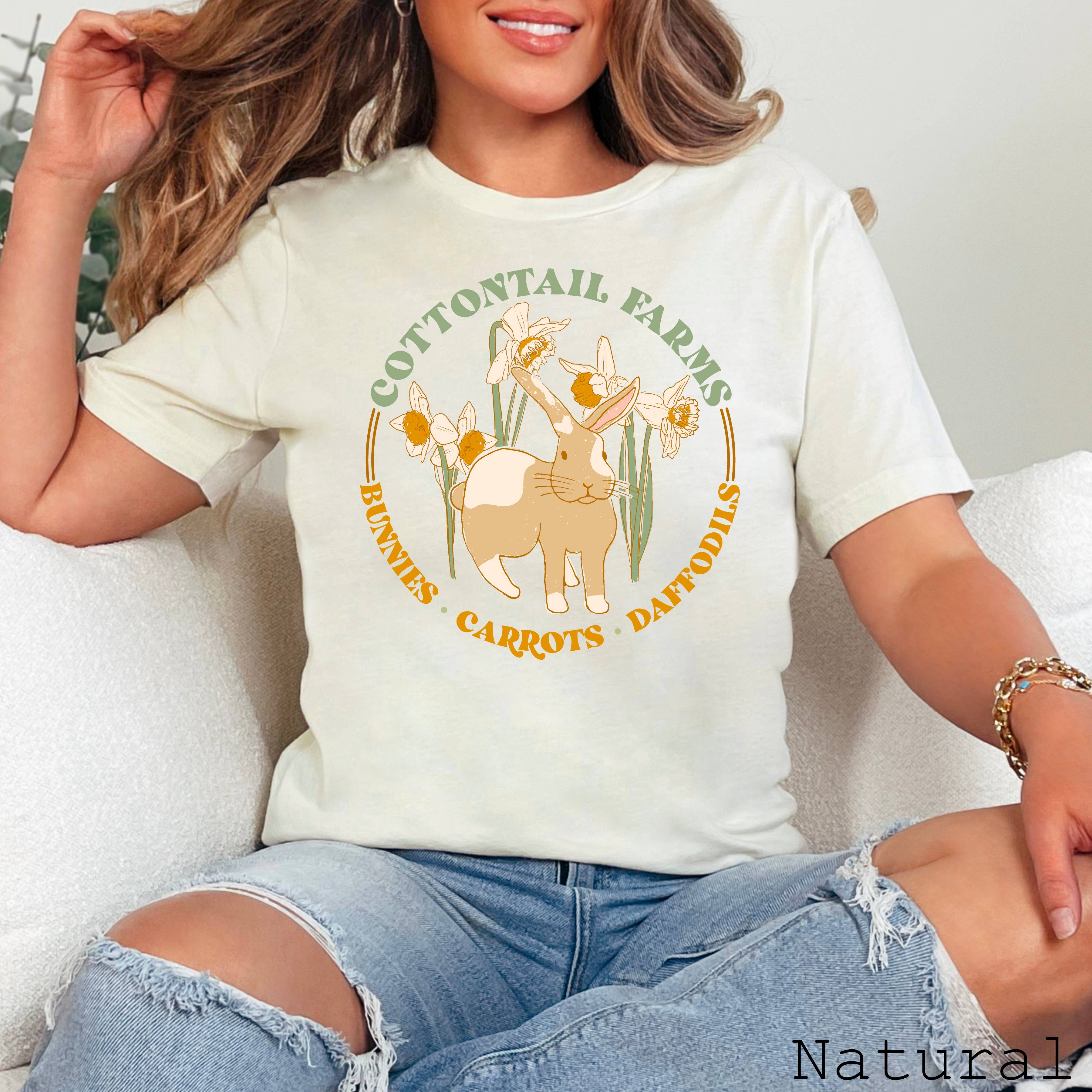 Easter Graphic Tee | Cottontail Farms Shirt  | Bella Canvas Hoodie, Sweatshirt | PodTeesHub.com