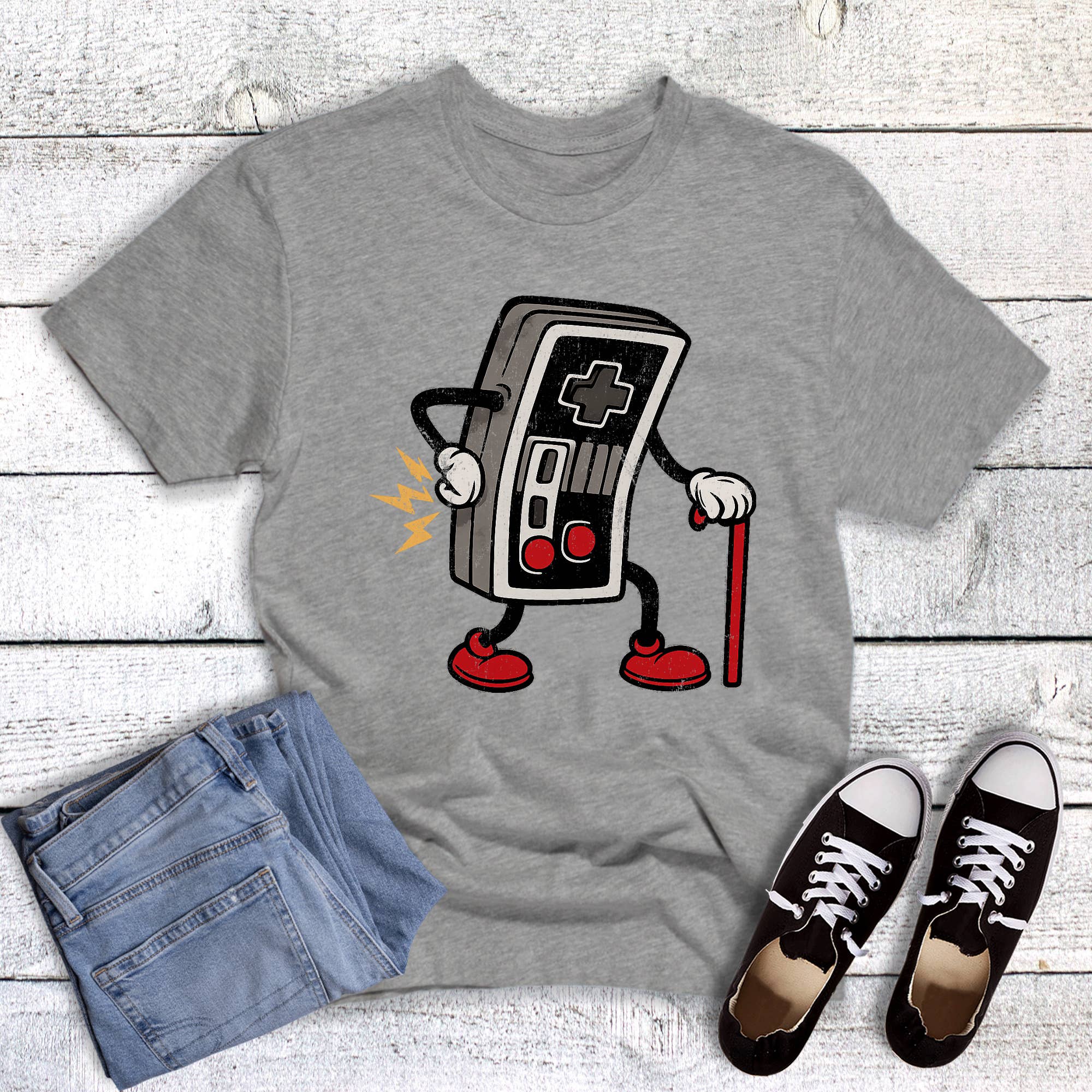 Funny Retro Vintage Gamer Graphic Tee Hoodie, Sweatshirt | PodTeesHub.com