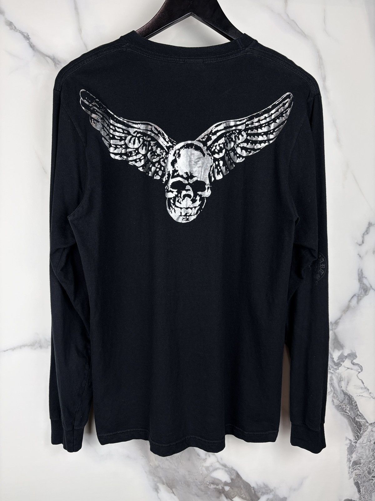 Hearts Chrome Hearts Vintage Silver Foti Skull Longsleeve Tshirt Hoodie, Sweatshirt | PodTeesHub.com