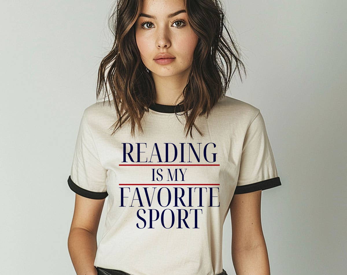 Reading Is My Favorite Sport - Book Reading Ringer Shirt Hoodie, Sweatshirt | PodTeesHub.com