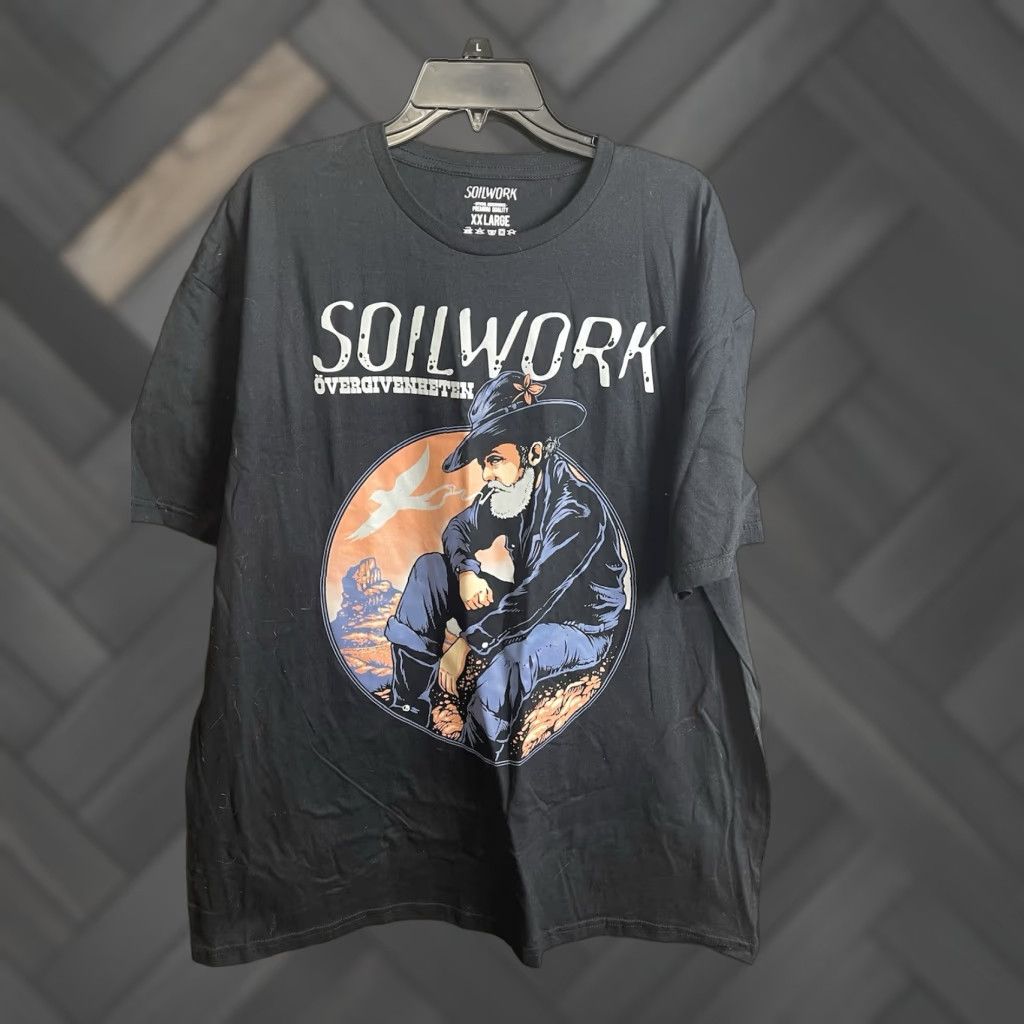 Vintage Soilwork Overgivenheten Heavy Metal T Shirt 2xl Black Mens Short Sleeve Crew Neck Band Shirt Hoodie, Sweatshirt