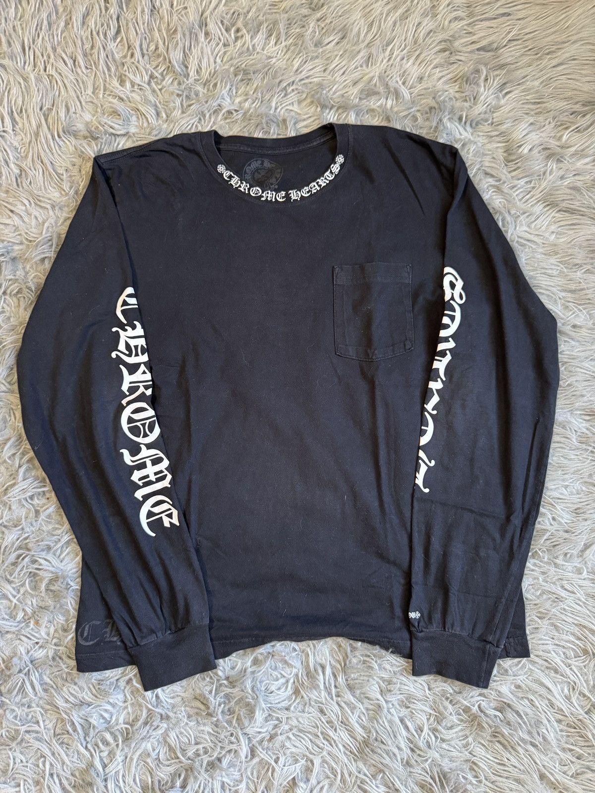 Hearts Chrome Hearts Black Script Long Sleeve T-Shirts, Hoodie, Sweatshirt | PodTeesHub.com