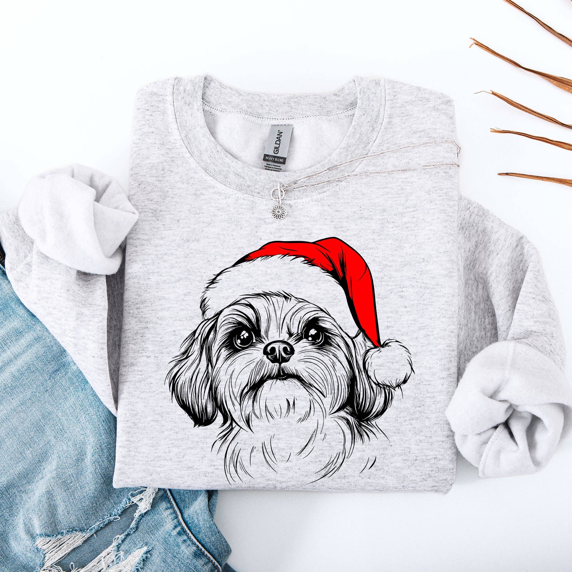 Shih Tzu, Santa, Dog, Christmas, Dog Lover, Pet Sweatshirt T-Shirts, Hoodie | PodTeesHub.com