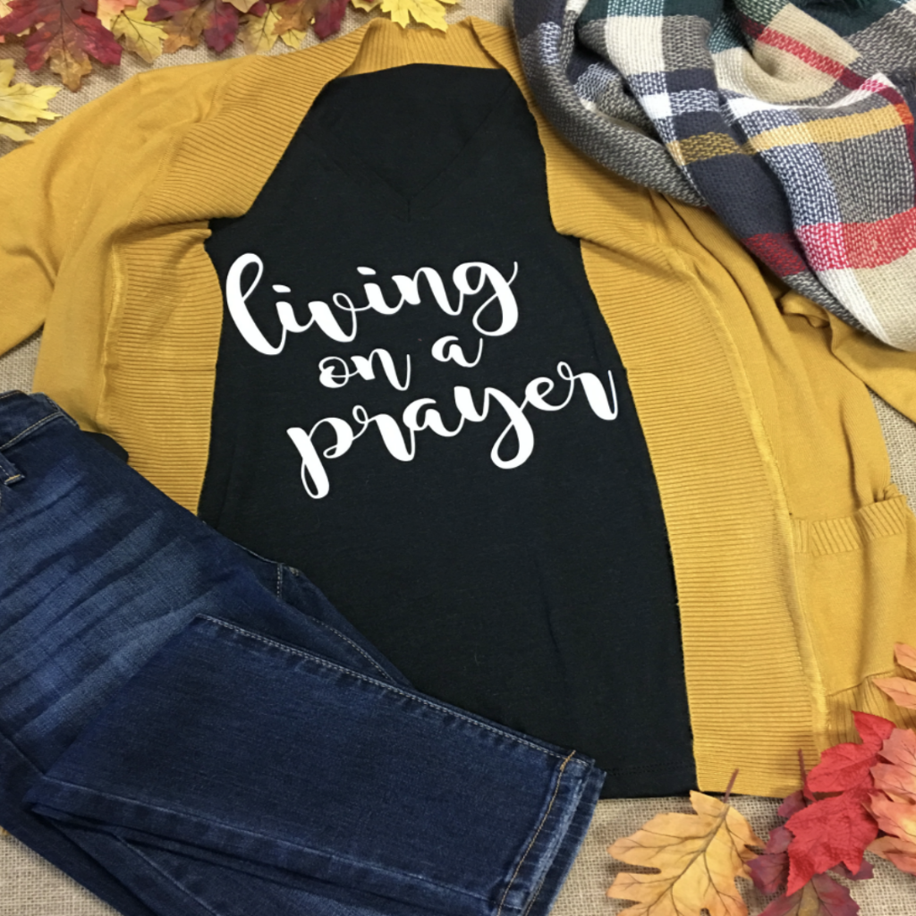 Living On A Prayer Tee Hoodie, Sweatshirt | PodTeesHub.com