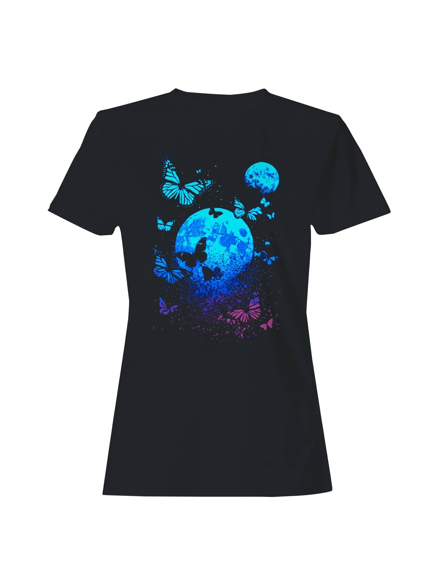Celestial Butterflies Under Moonlight Women's T-Shirt Hoodie, Sweatshirt | PodTeesHub.com