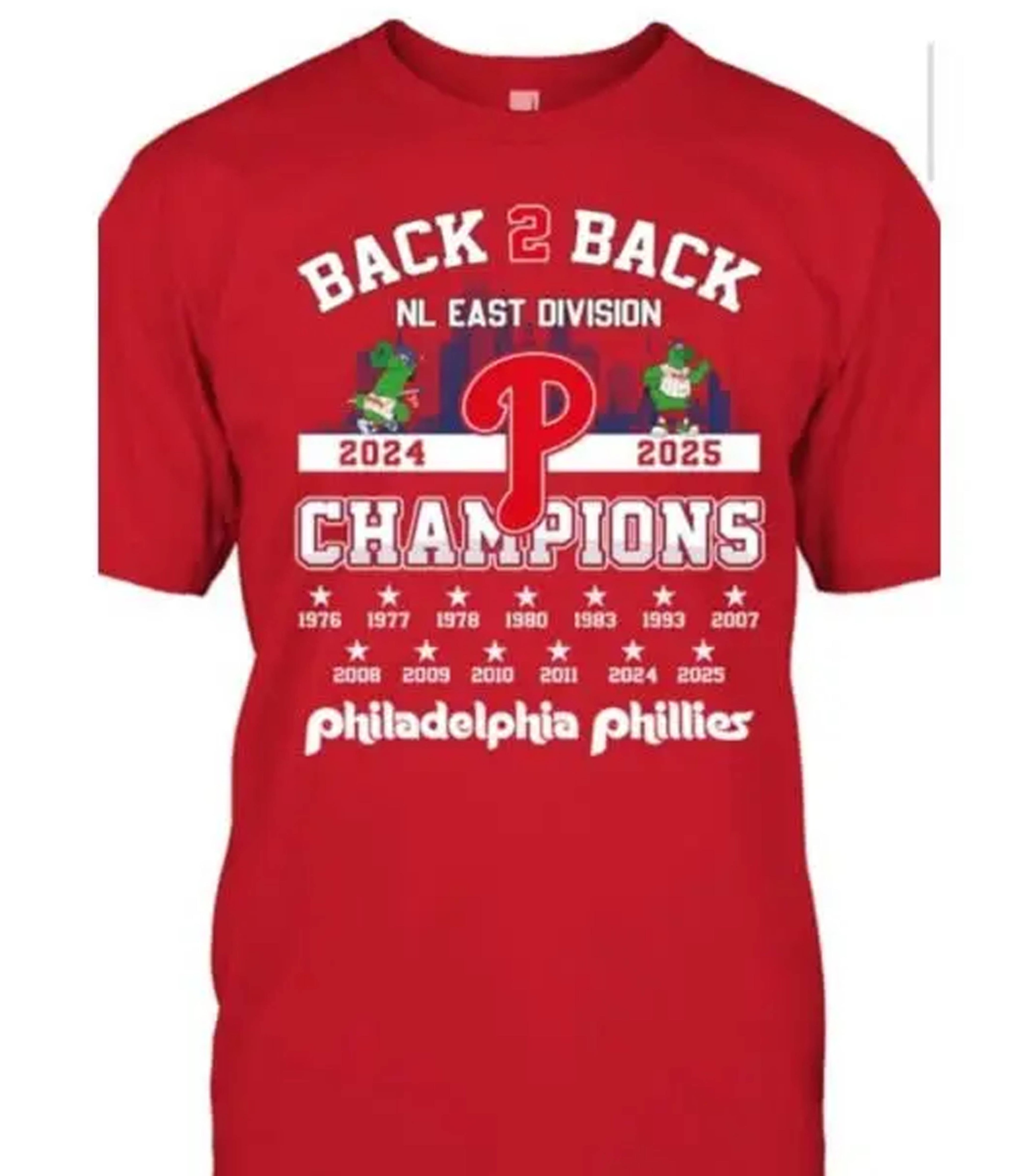 Phillies Back 2 Back Nl East Champions 2024-2025 Shirt Hoodie, Sweatshirt | PodTeesHub.com