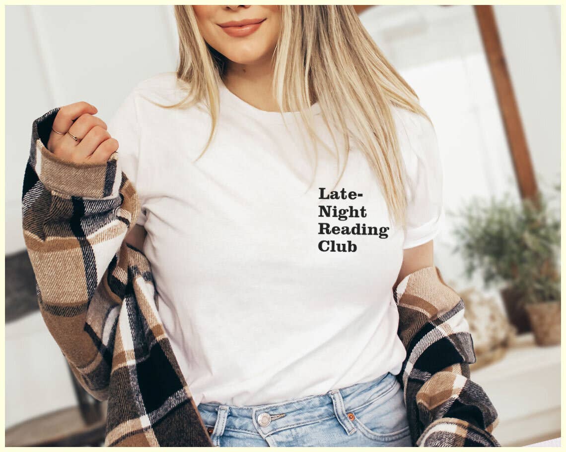 Late-Night Reading Club -  Funny Book Reading Graphic Shirt Hoodie, Sweatshirt | PodTeesHub.com