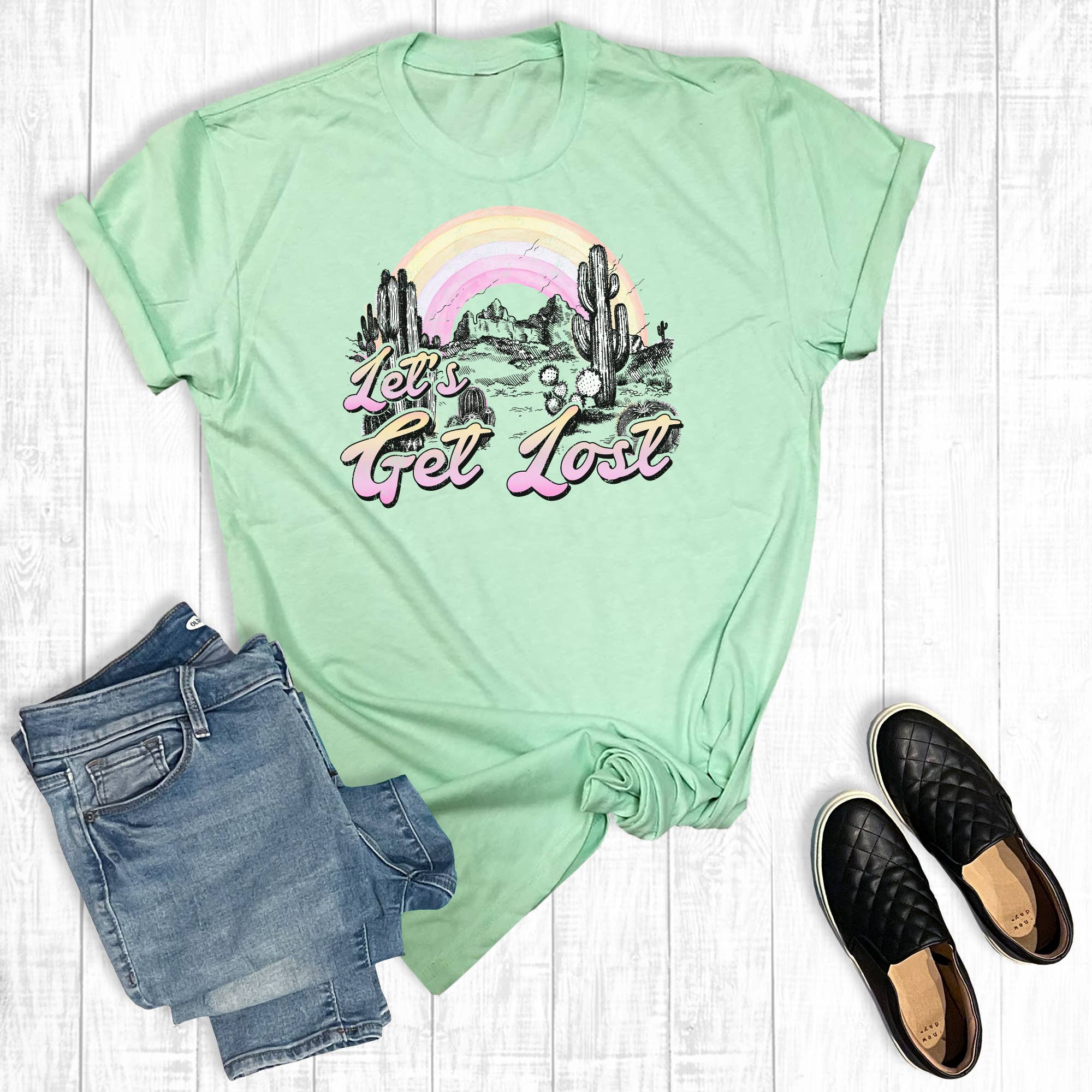 Let's Get Lost Desert Graphic Tee Hoodie, Sweatshirt | PodTeesHub.com