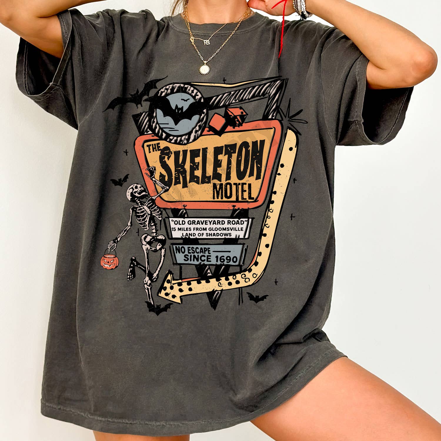 The Skeleton Motel Tee Hoodie, Sweatshirt | PodTeesHub.com