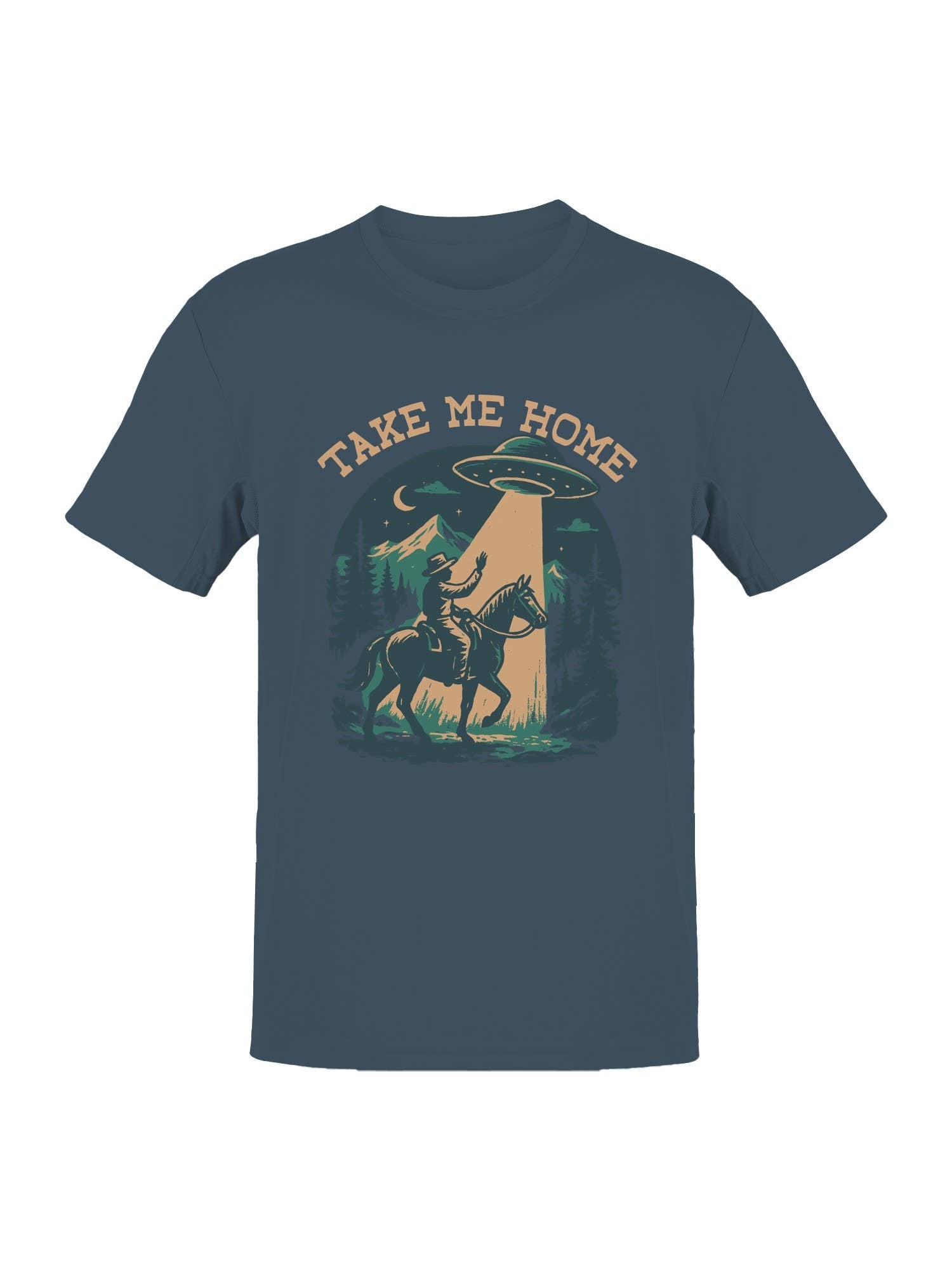 Take Me Home Ufo Cowboy Design Men's T-Shirt Hoodie, Sweatshirt | PodTeesHub.com