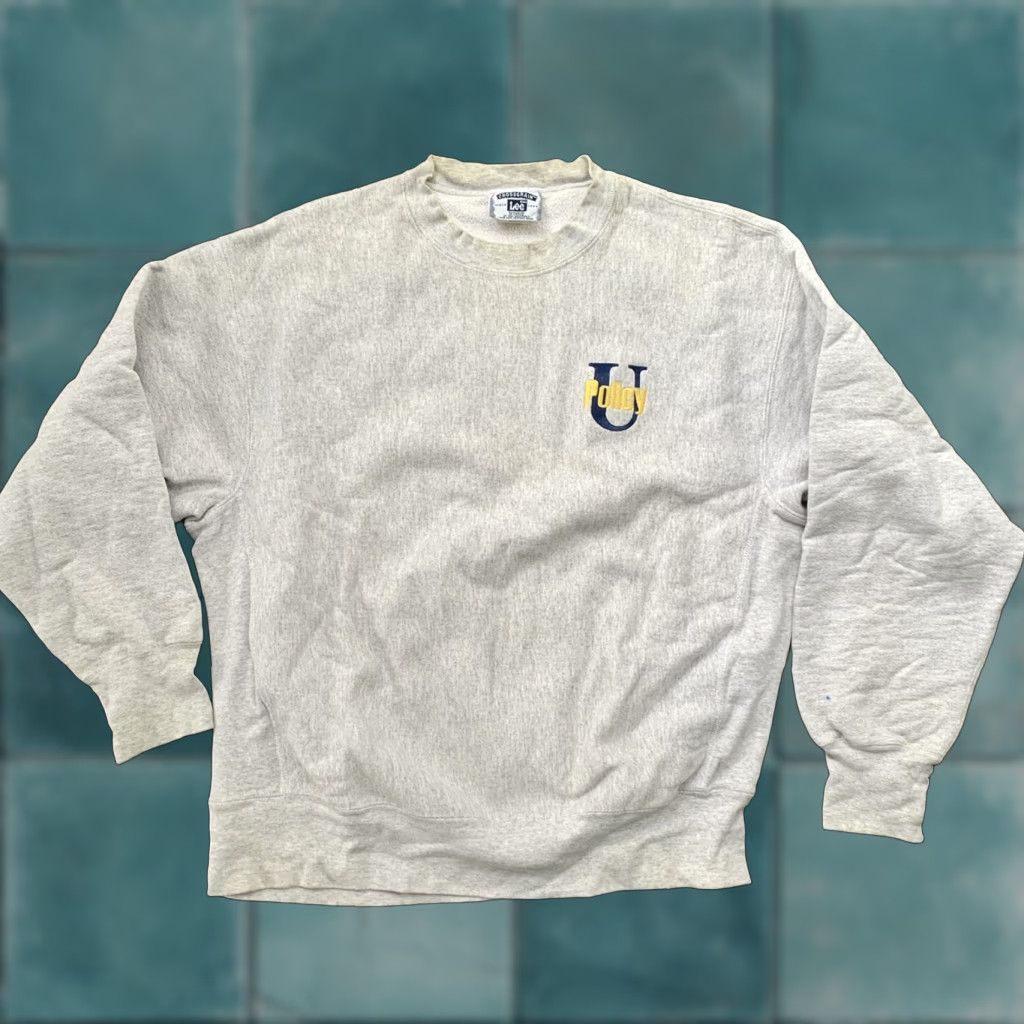 Vintage Lee Upolicy School Gray Hipster Basic Promo Rag 90s 80s T Shirt Sweatshirt Crewneck Xl U Hoodie | PodTeesHub.com
