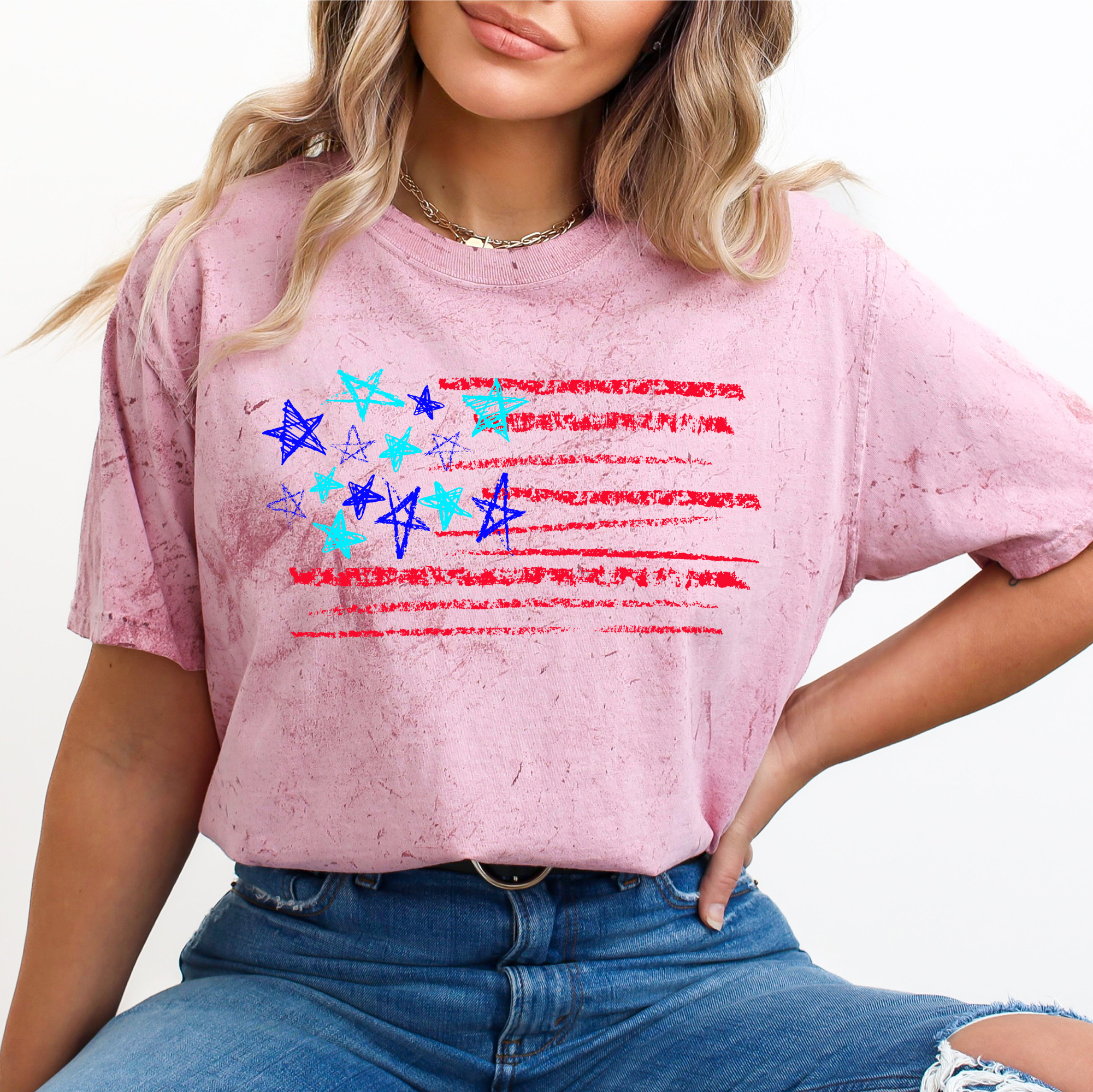 Sketched Flag Color Blast America Patriotic USA T-Shirt Hoodie, Sweatshirt | PodTeesHub.com