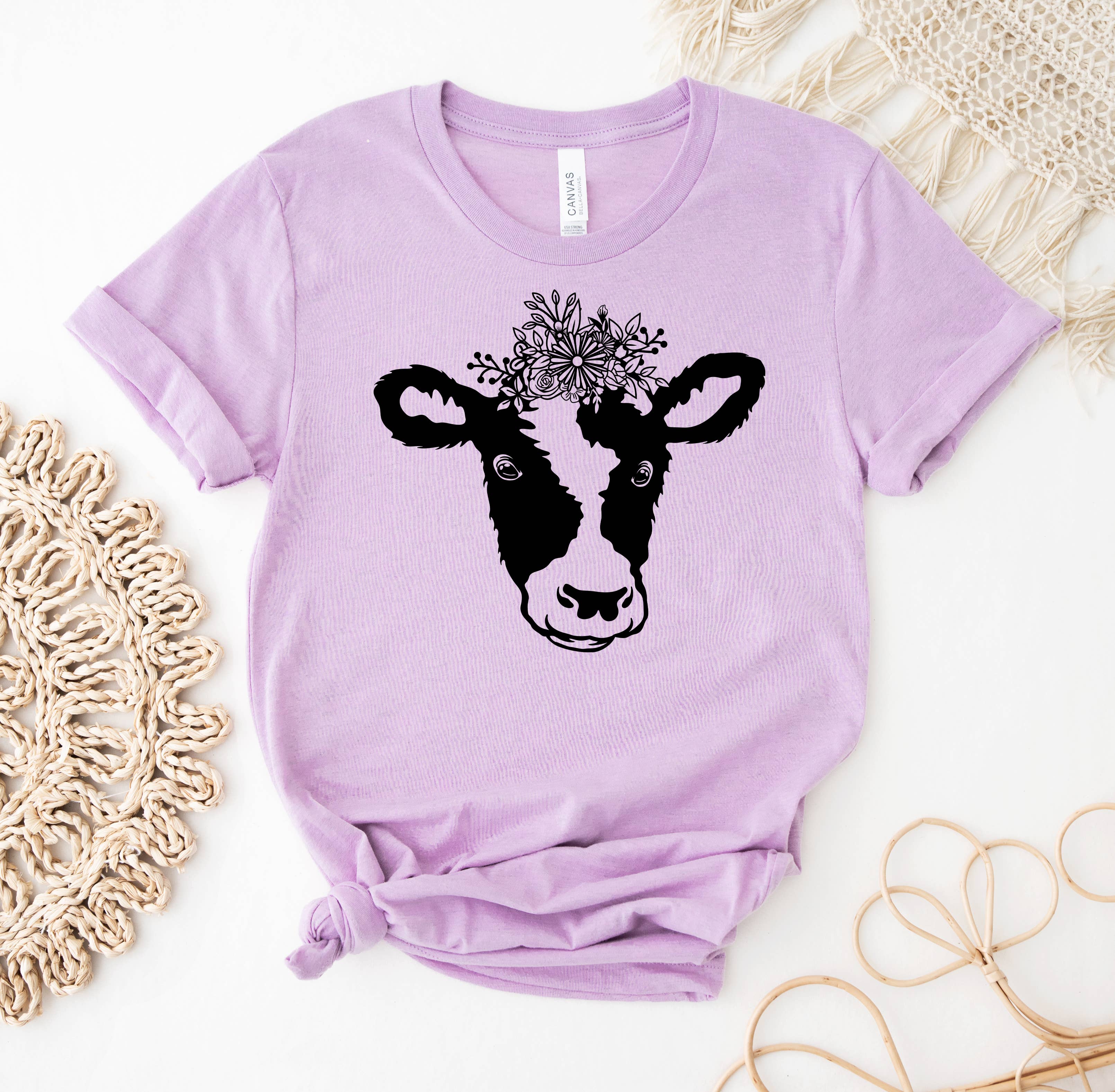 Floral Cow T-Shirt Hoodie, Sweatshirt | PodTeesHub.com
