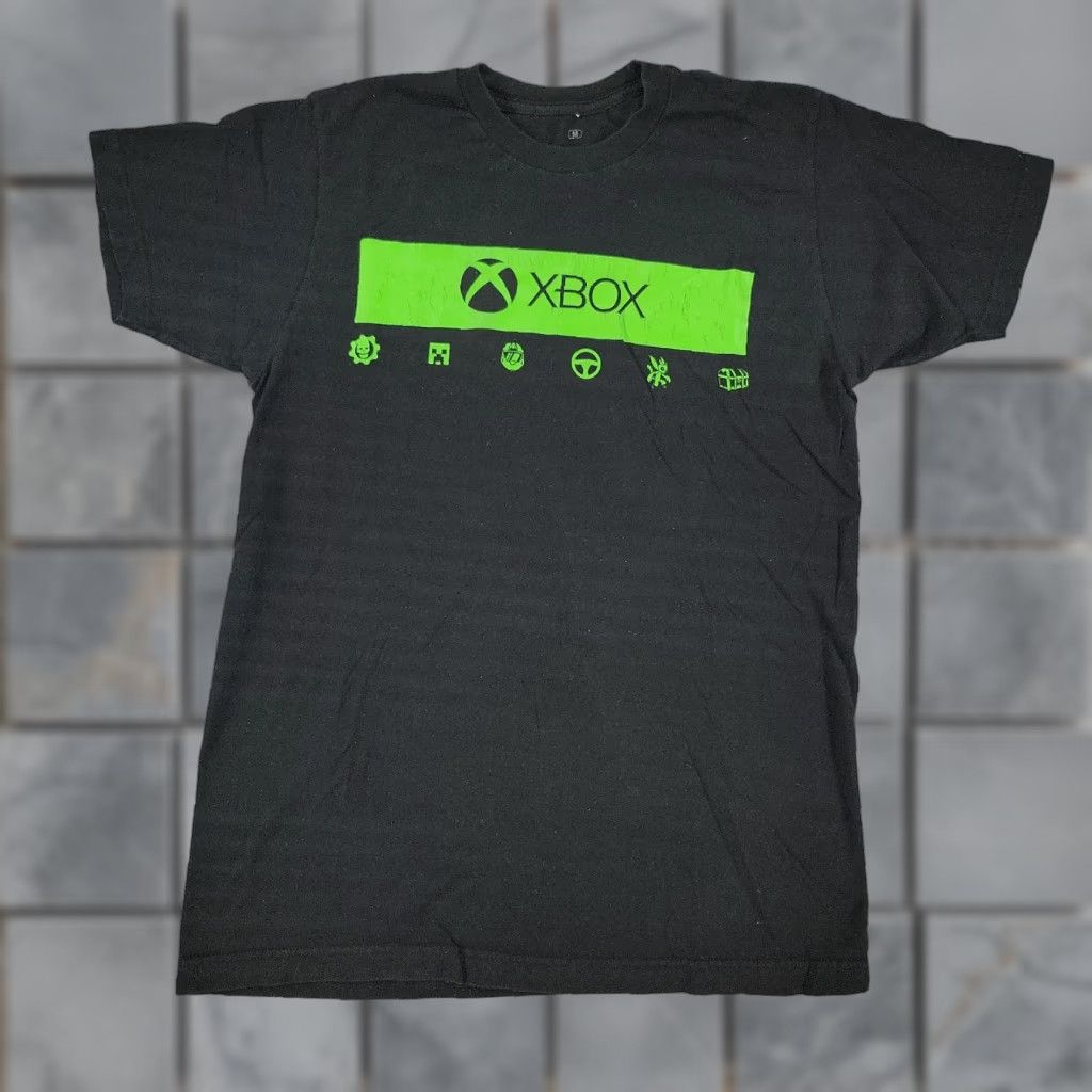 Vintage Xbox Shirt Men S Medium Black Logo Video Game Console Graphic Tee Short Sleeve Crew Neck Hoodie, Sweatshirt