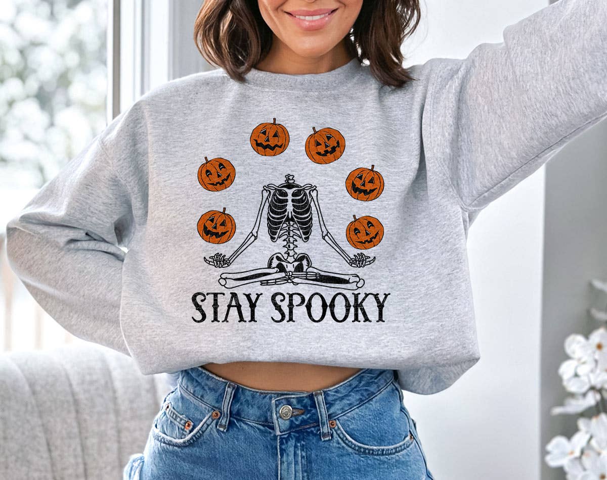 Stay Spooky Skeleton Juggle - Pumpkin  Halloween Sweatshirt T-Shirts, Hoodie | PodTeesHub.com