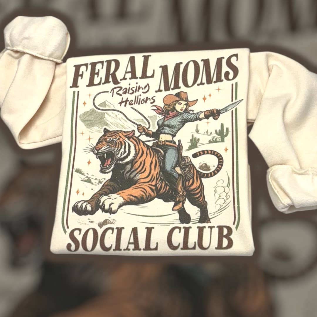 Feral Moms Social Club Sweatshirt T-Shirts, Hoodie | PodTeesHub.com