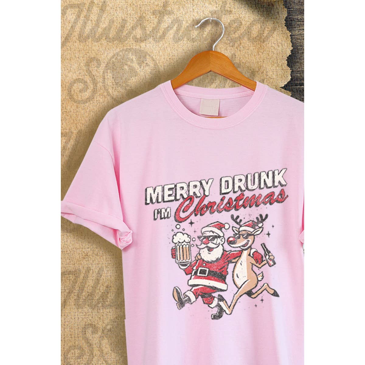 Merry Drunk Im Christmas Graphic Vintage Graphic Tee Hoodie, Sweatshirt | PodTeesHub.com