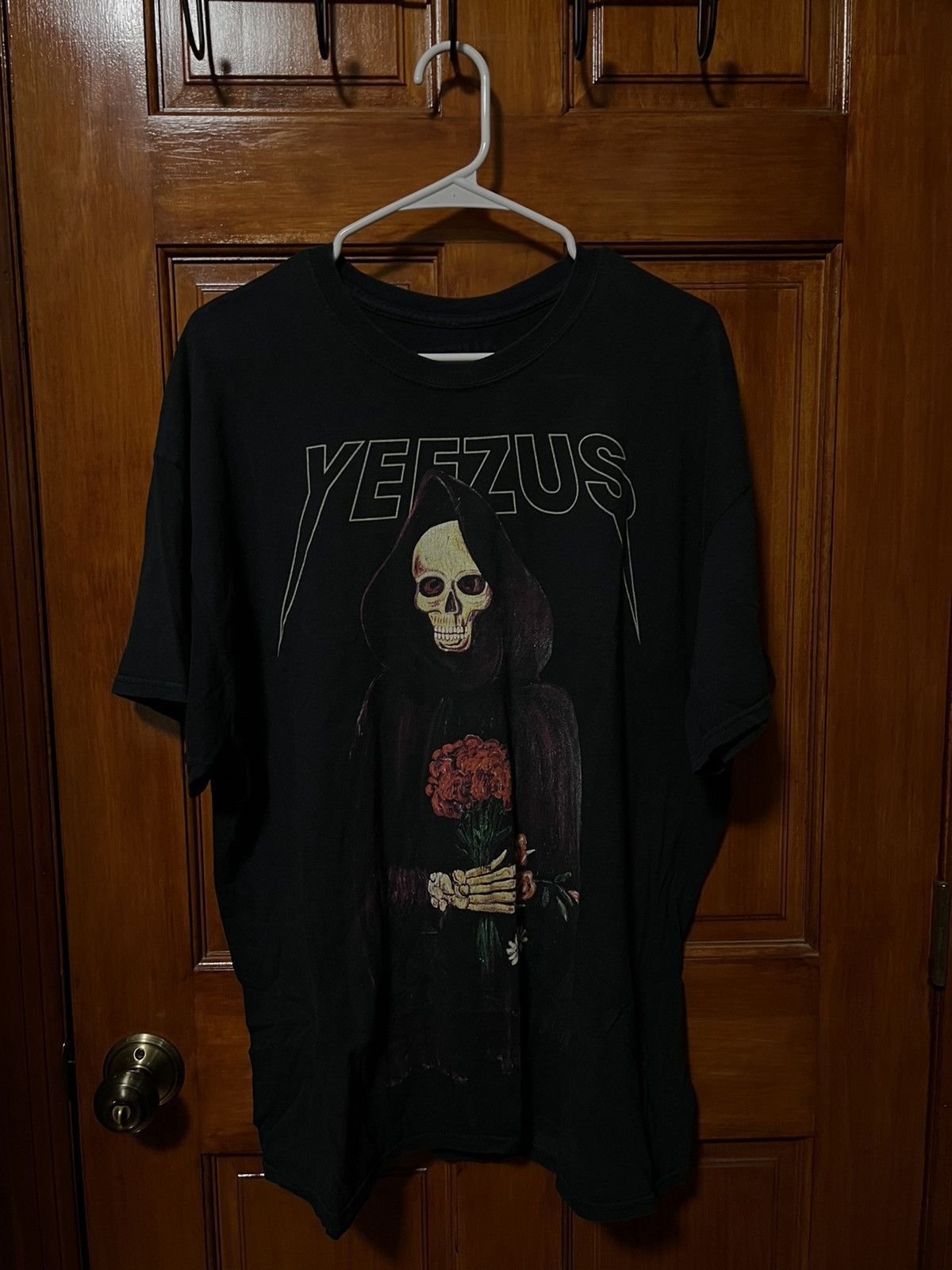 Wes Lang Yeezus Tour Merch Black Reaper Rose Tee Hoodie, Sweatshirt | PodTeesHub.com