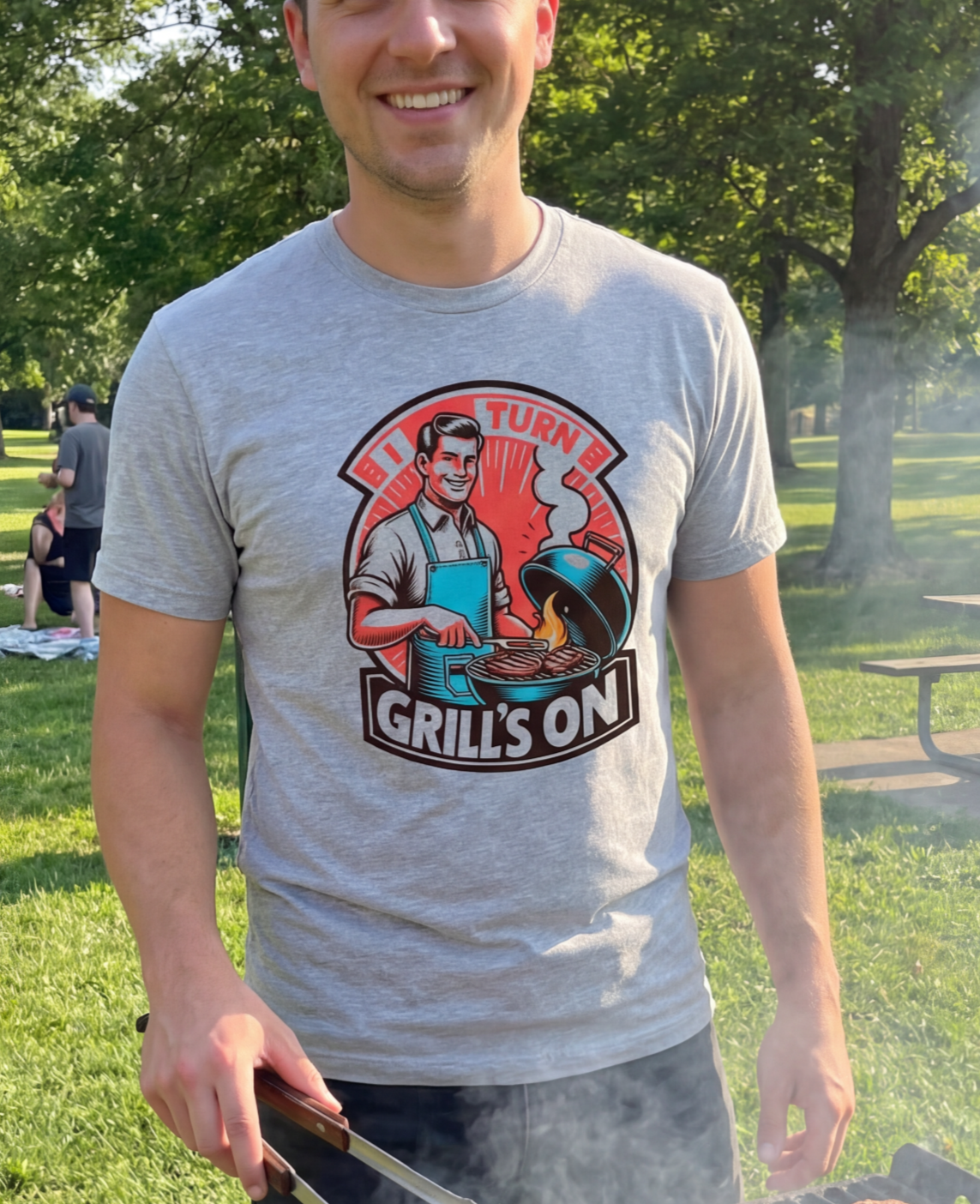 I Turn Grill's On / Grilling Bbq T-Shirt Multi Color Print Hoodie, Sweatshirt | PodTeesHub.com