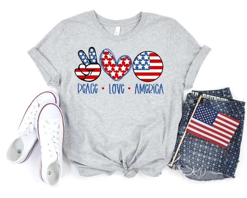 Peace Love America T-Shirt Hoodie, Sweatshirt | PodTeesHub.com