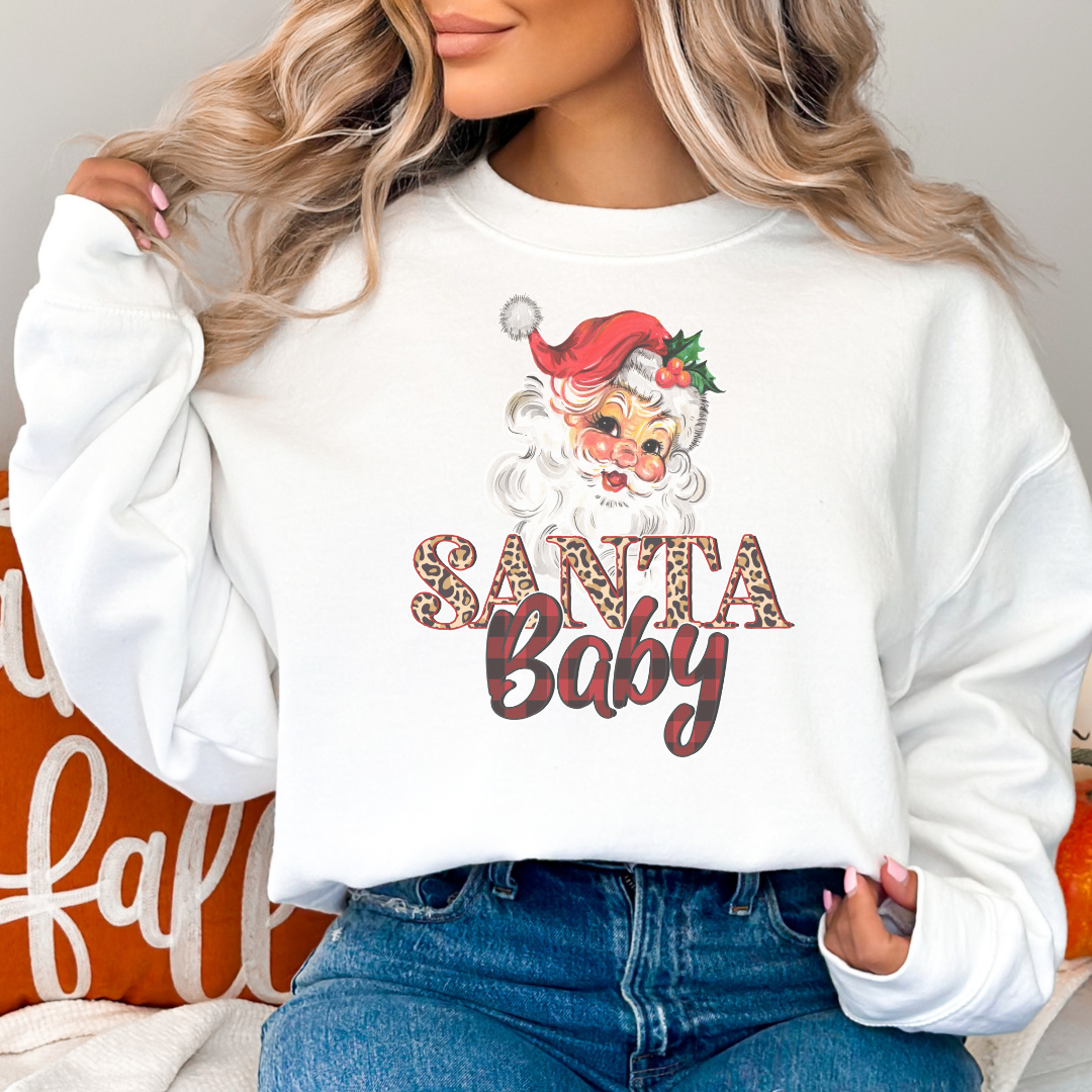 Santa Baby Vintage Retro Style Graphic Sweatshirt T-Shirts, Hoodie | PodTeesHub.com