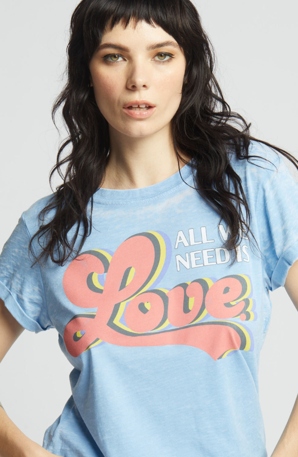 303363 - 130 All We Need Is Love Burn Out Graphic Tee Hoodie, Sweatshirt | PodTeesHub.com