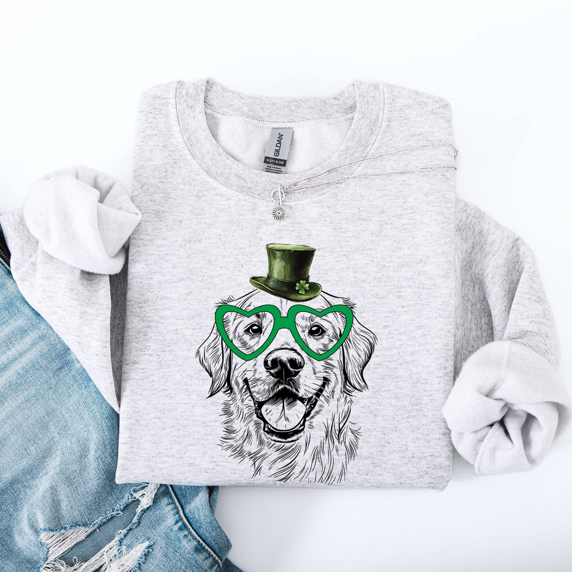 Golden Retriever, Dog, St Patrick's Day, Lucky, Sweatshirt T-Shirts, Hoodie | PodTeesHub.com