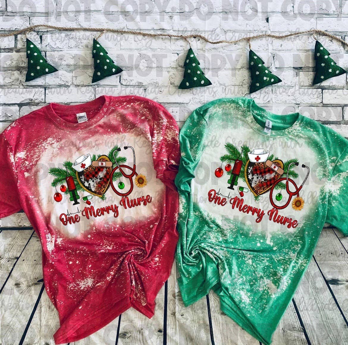 Bleached Christmas Tee - One Merry Nurse Holiday Shirt Hoodie, Sweatshirt | PodTeesHub.com
