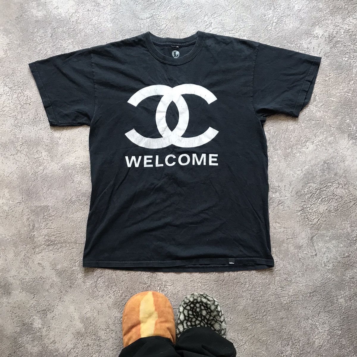 Band Tees Vintage Adult Welcome Chanel Logo Slogan Funny Tee Y2k Hoodie, Sweatshirt | PodTeesHub.com