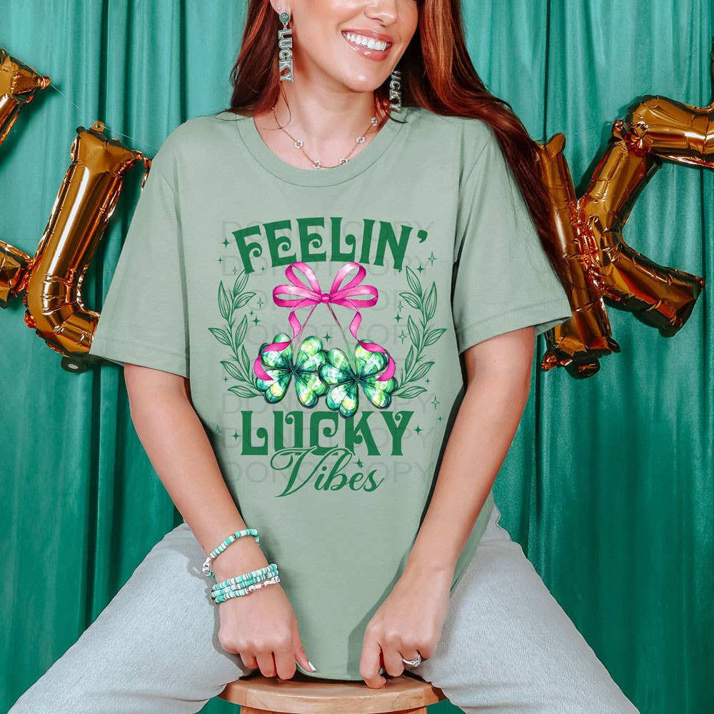 Feelin' Lucky Vibes Tee Hoodie, Sweatshirt | PodTeesHub.com