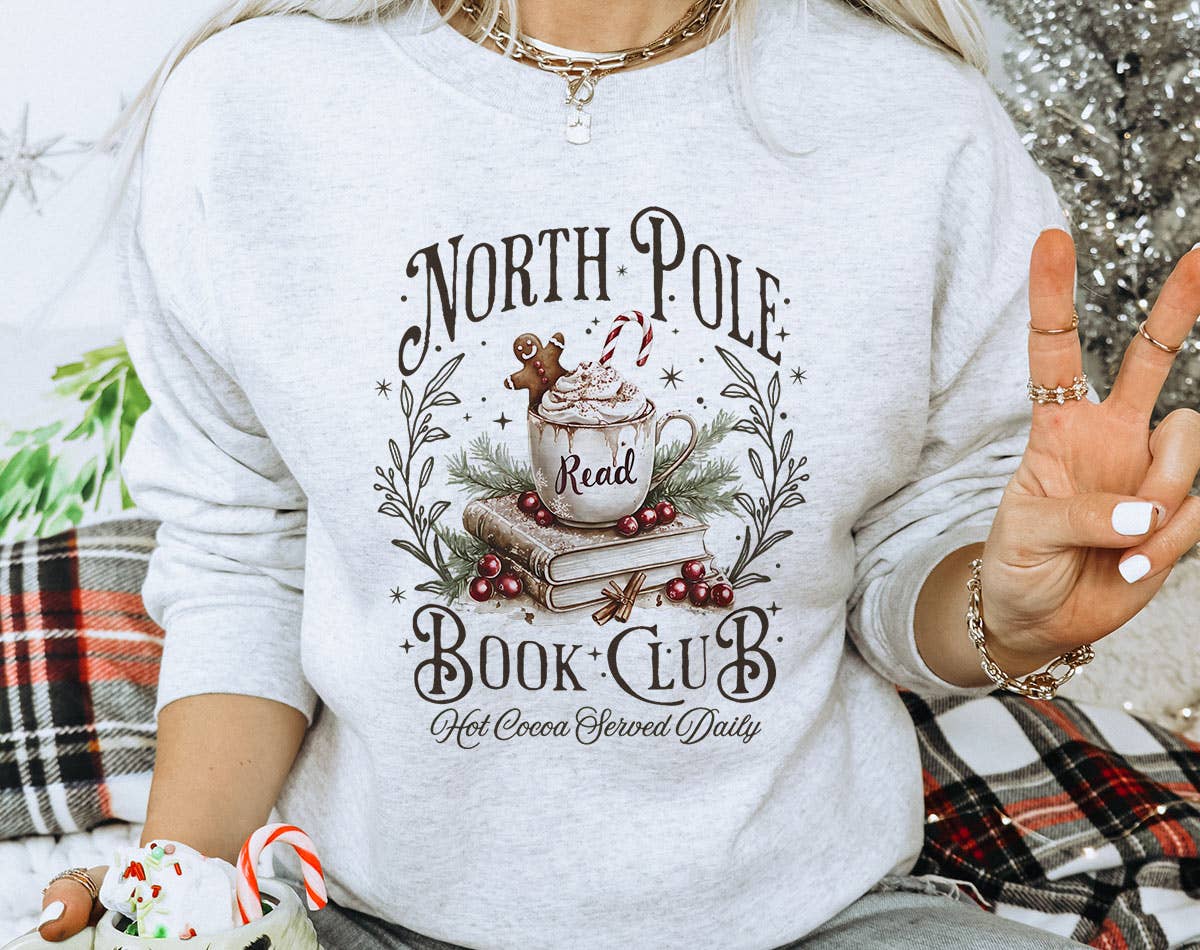 North Pole Book Club - Retro Christmas Sweatshirt T-Shirts, Hoodie | PodTeesHub.com
