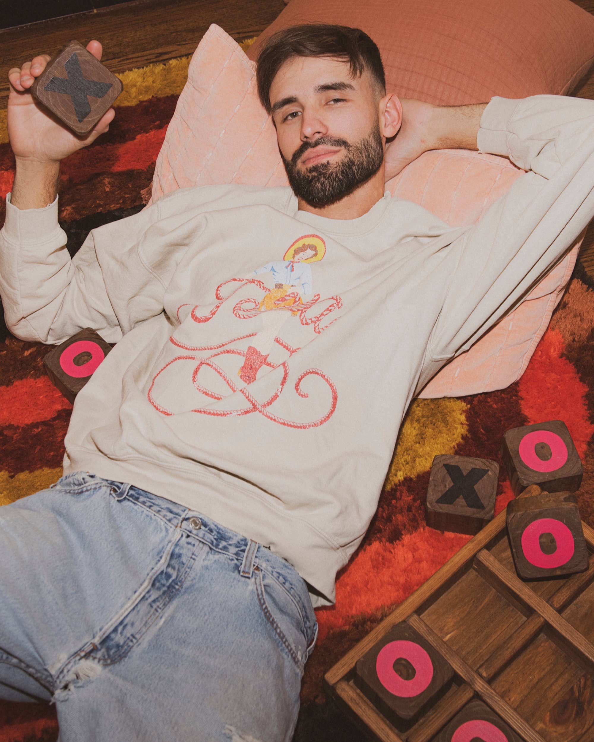 Texas Cowgirl Sand Thrifted Graphic Sweatshirt T-Shirts, Hoodie | PodTeesHub.com