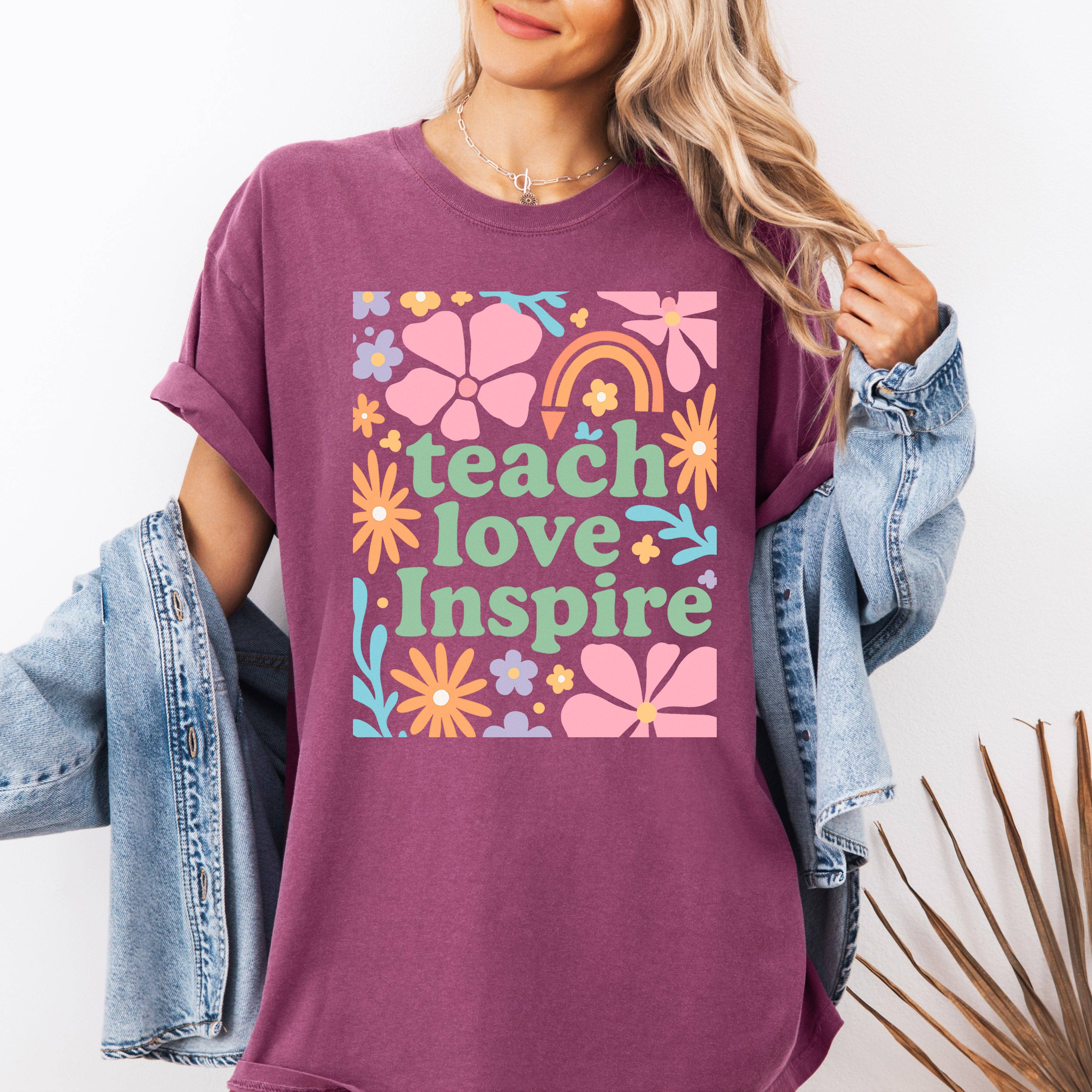 Teach Love Inspire Boho Back To School T-Shirt Hoodie, Sweatshirt | PodTeesHub.com