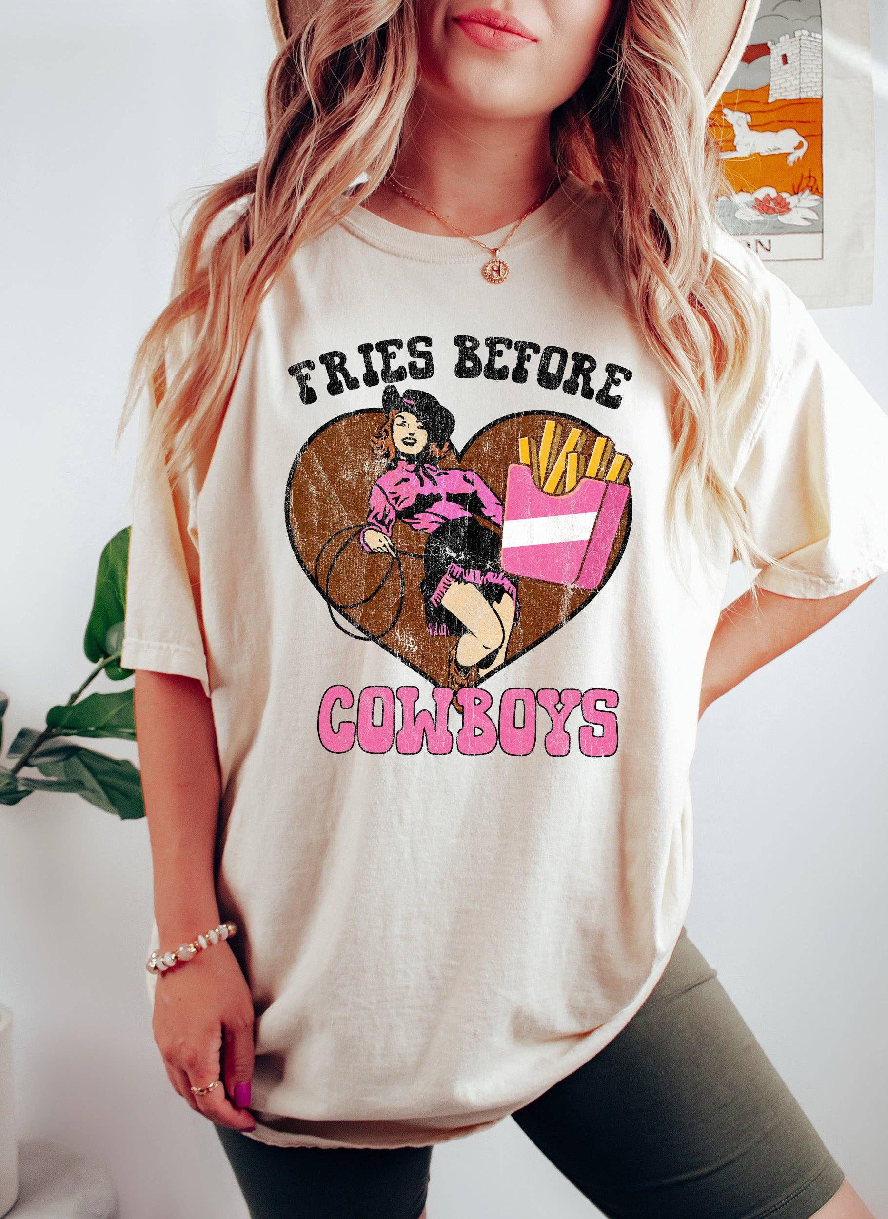 Fries Before Cowboys Vintage T-Shirt Hoodie, Sweatshirt | PodTeesHub.com
