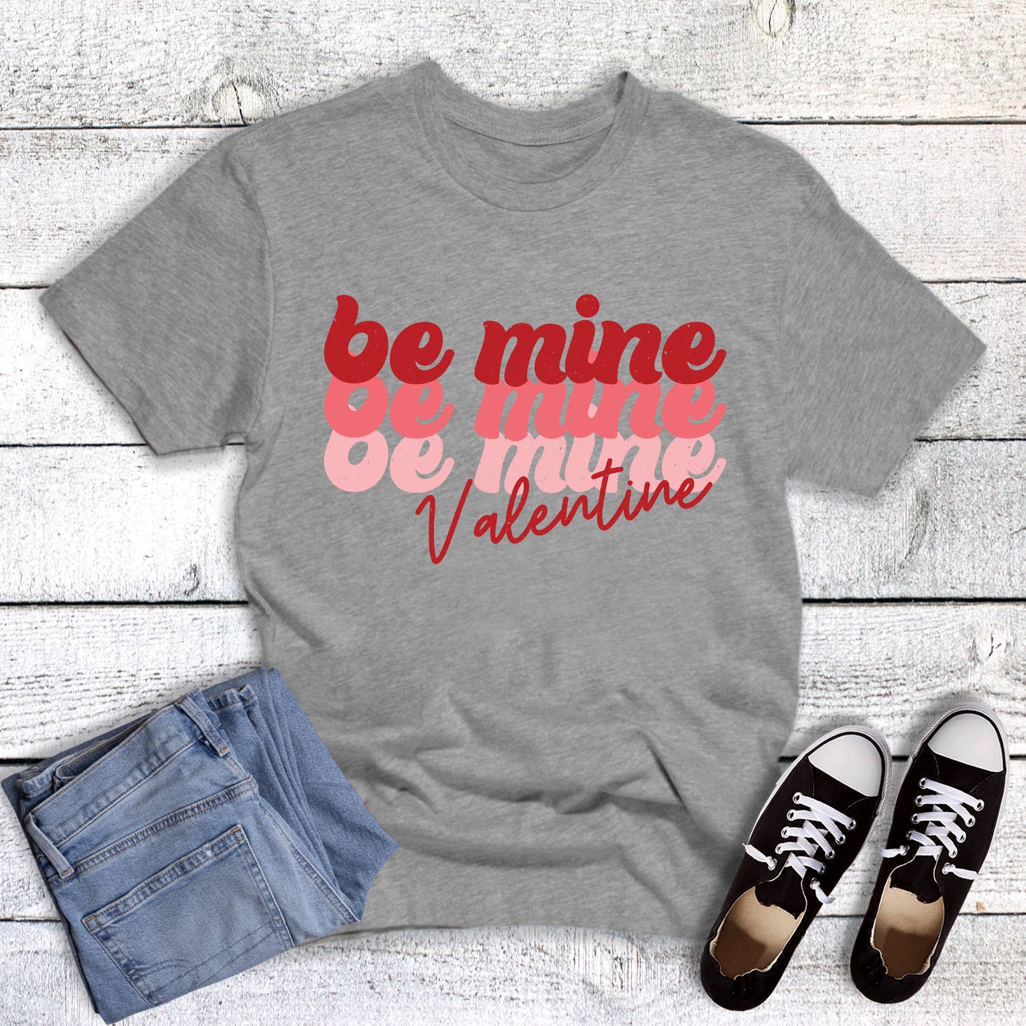 Valentine Be Mine Retro Graphic Tee Hoodie, Sweatshirt | PodTeesHub.com
