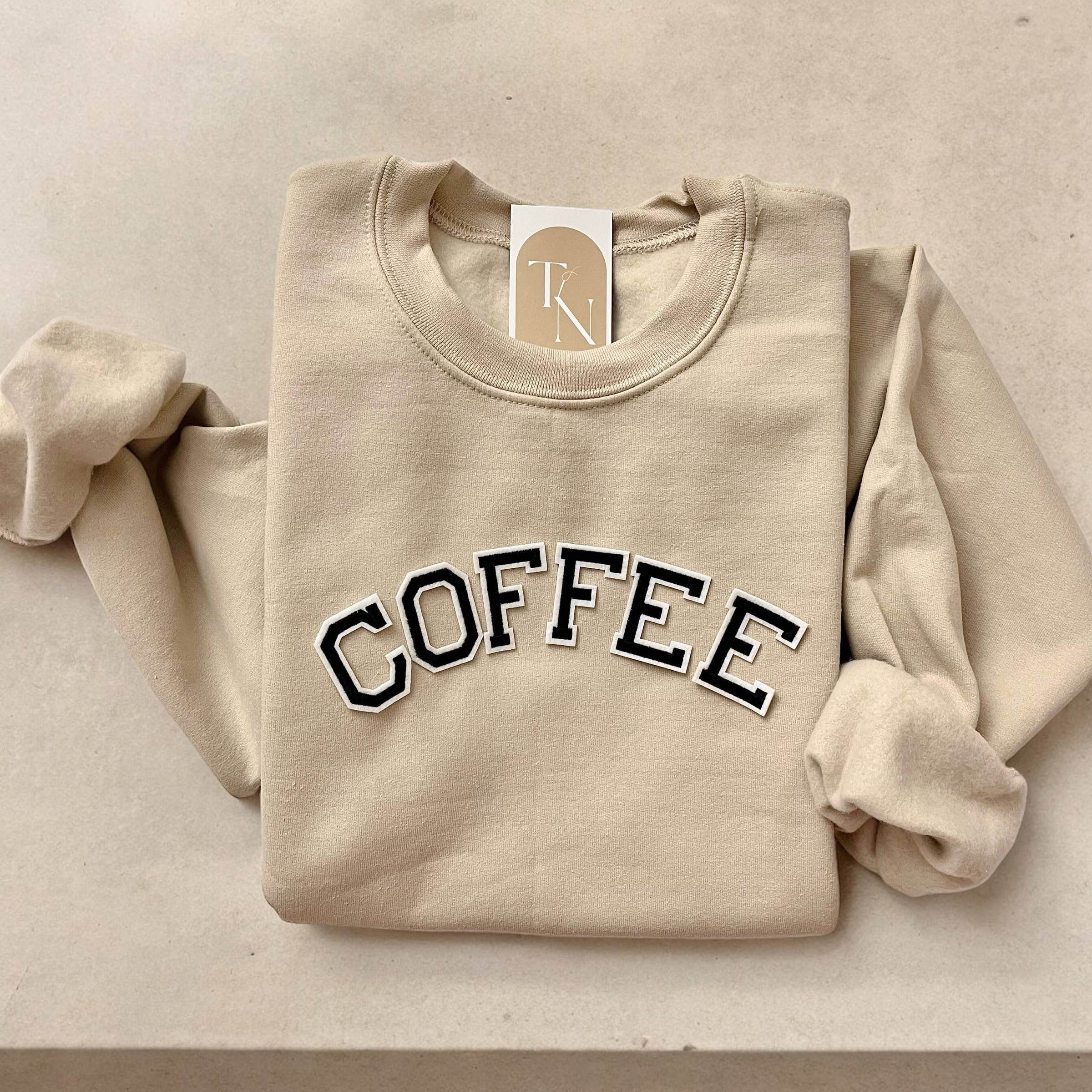 Coffee Sweatshirt | Coffee Lover Gifts - Embroidered Patches T-Shirts, Hoodie | PodTeesHub.com