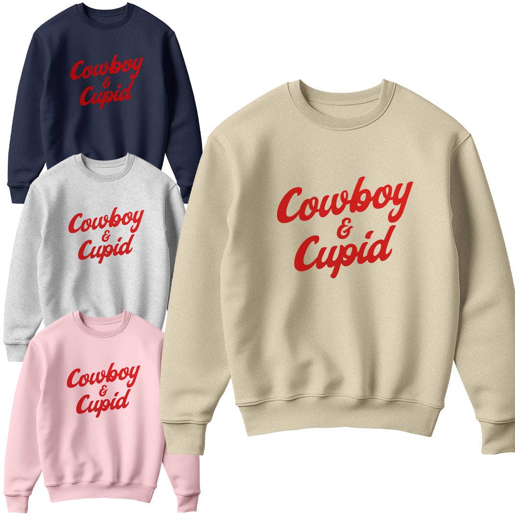 Cowboy & Cupid Long Sleeve Fleece Sweatshirt T-Shirts, Hoodie | PodTeesHub.com