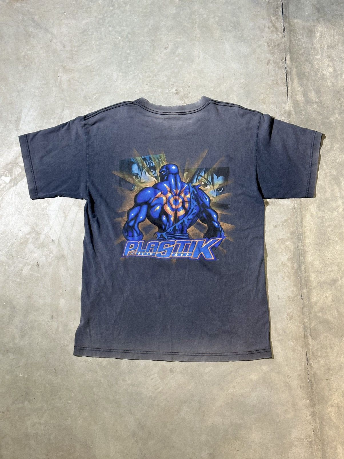 Anime 90s Plastik Faded Tee Hoodie, Sweatshirt | PodTeesHub.com