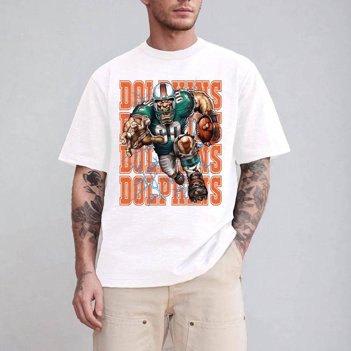 Fierce Miami Dolphins Football Mascot Tee Design For Fans Hoodie, Sweatshirt | PodTeesHub.com