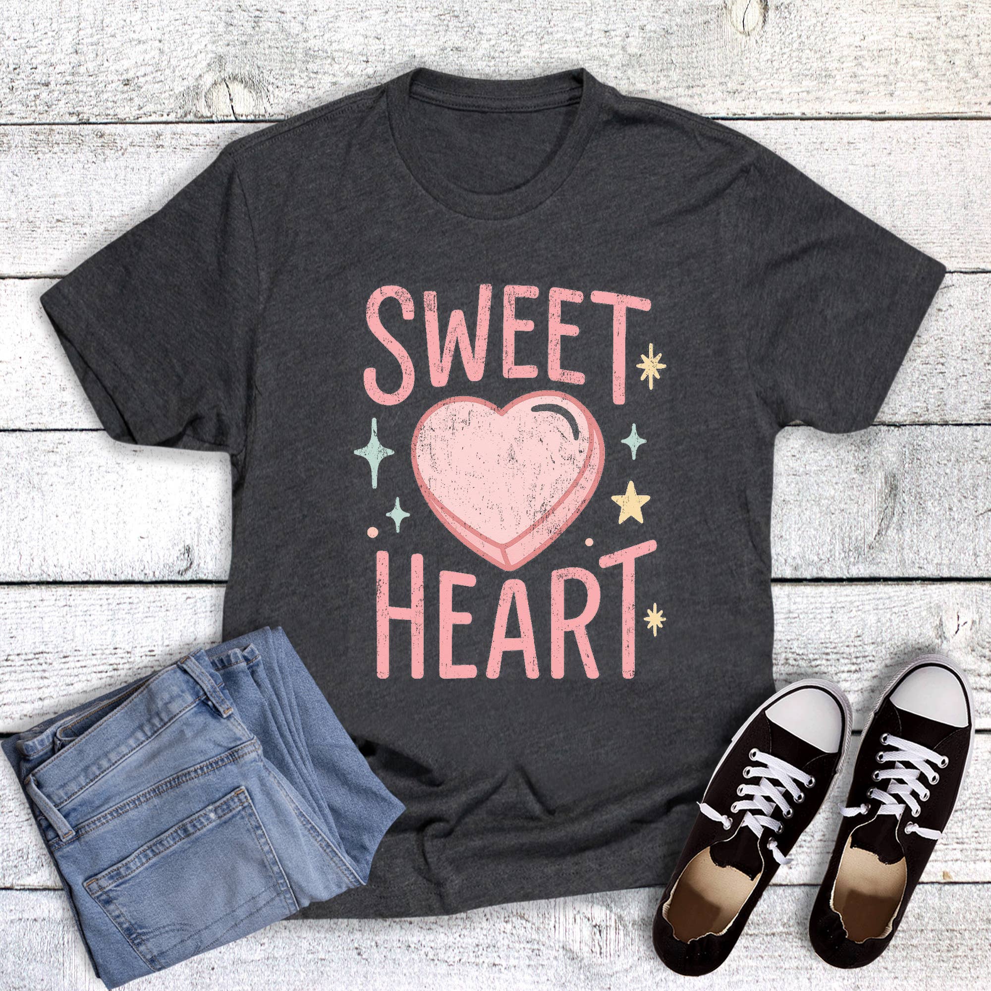 Valentine's Day Sweet Heart Graphic Tee Hoodie, Sweatshirt | PodTeesHub.com