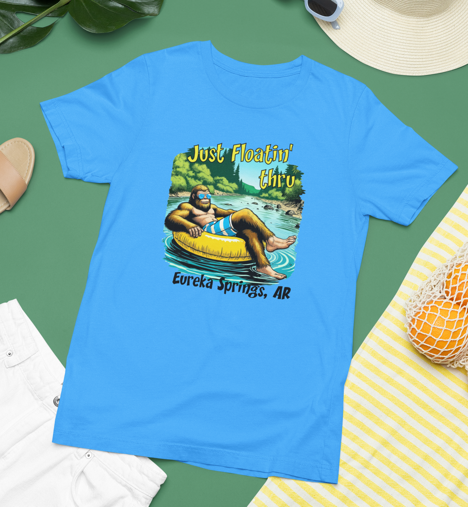 Bigfoot Tubing Floatin' Thru [Your Location] - Tshirt Hoodie, Sweatshirt | PodTeesHub.com