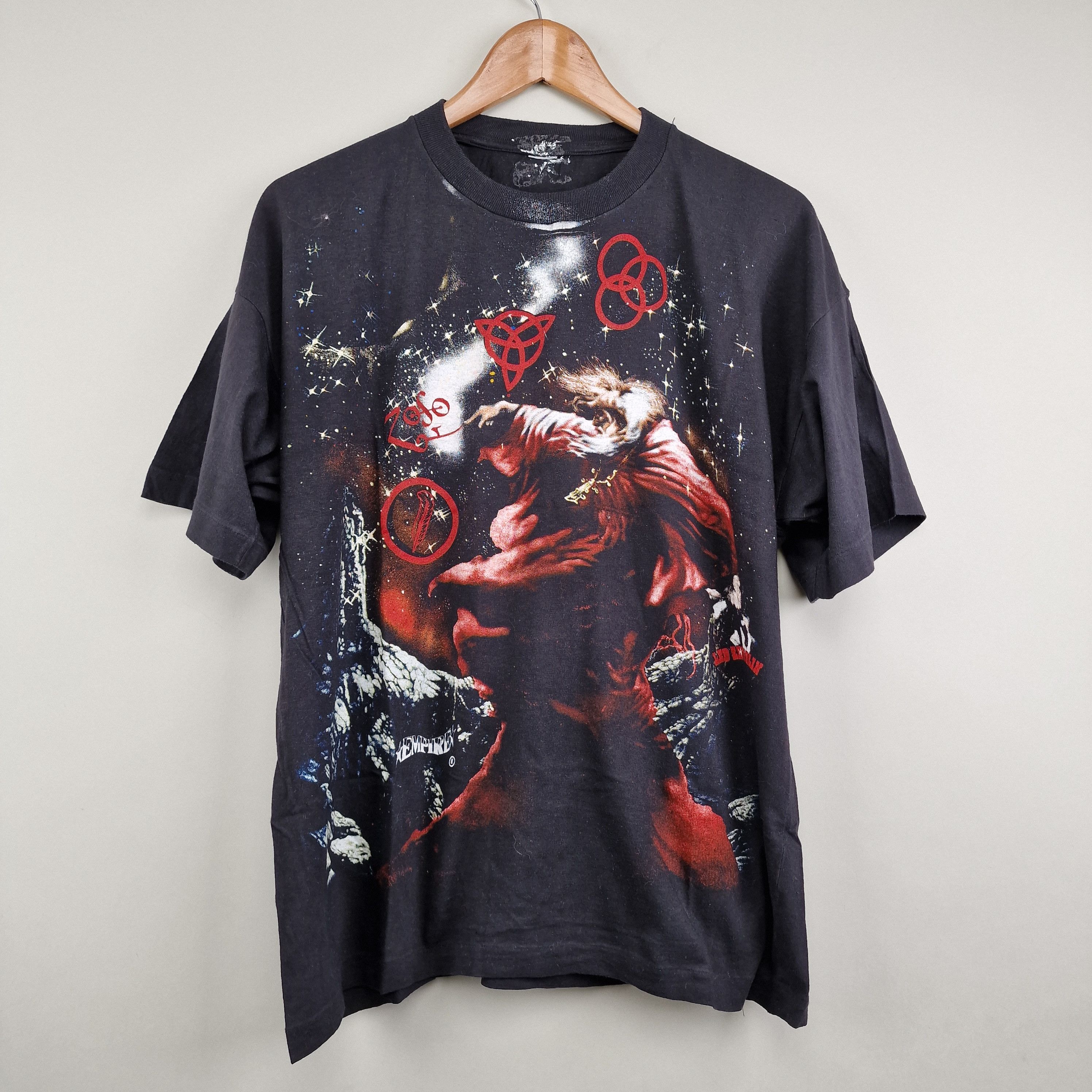 Led Zeppelin X Vintage 90s Led Zeppelin Wizard Full Print Vintage T Shirt Hoodie, Sweatshirt | PodTeesHub.com